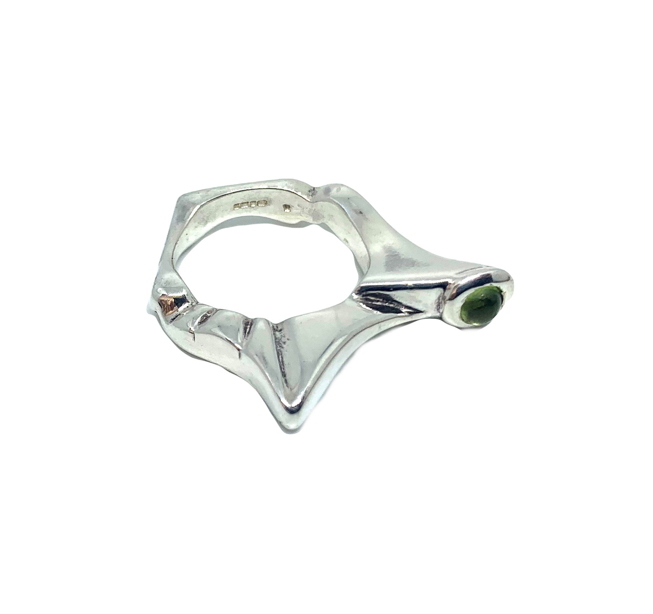 Pyramid Ring | Sterling Silver 925 with Cabochon Peridot, Amethyst, or Iolite - Tg-Jewellery By Tamara Gervasio