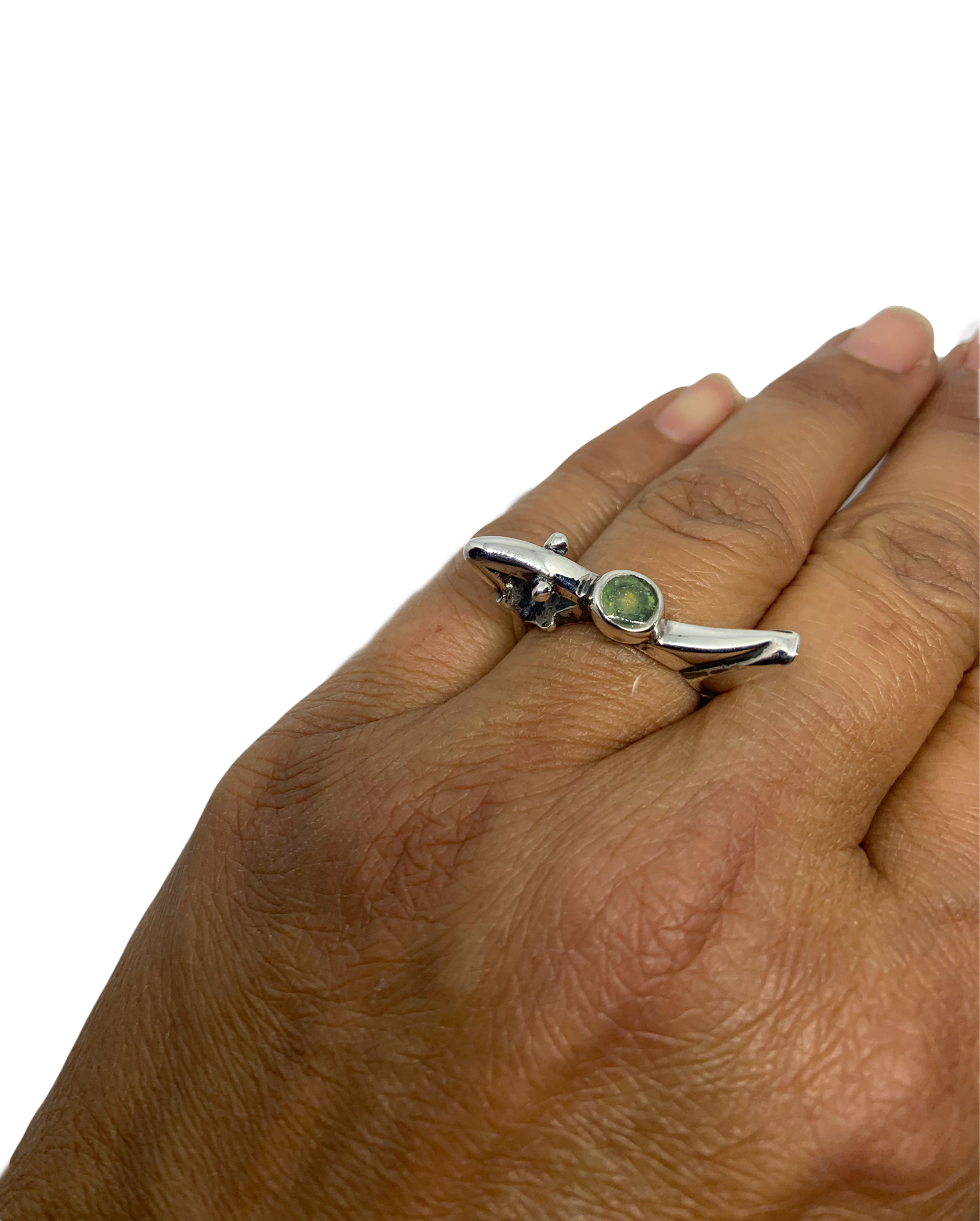 Bird Ring | Sterling Silver 925 with Ceramic Enamel or Green Jade - Tg-Jewellery By Tamara Gervasio
