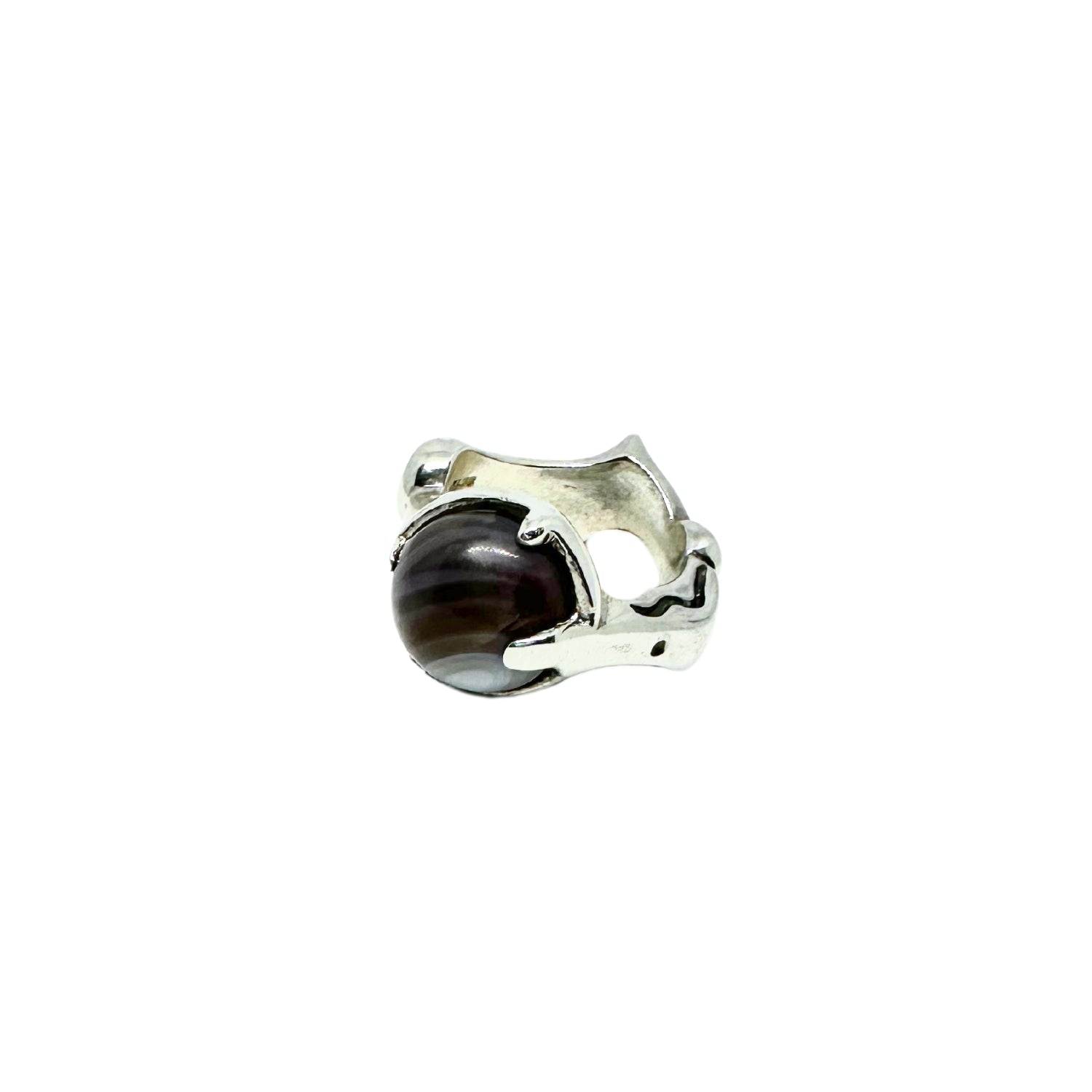 Sculpture Ring – Sterling Silver 925 with Agate, Jasper, or Tiger Eye - Tg-Jewellery By Tamara Gervasio