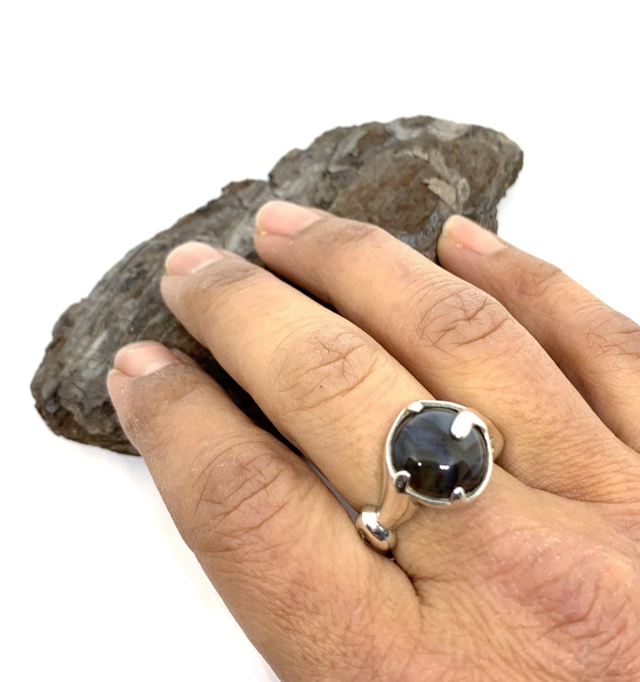 Sculpture Ring – Sterling Silver 925 with Agate, Jasper, or Tiger Eye - Tg-Jewellery By Tamara Gervasio