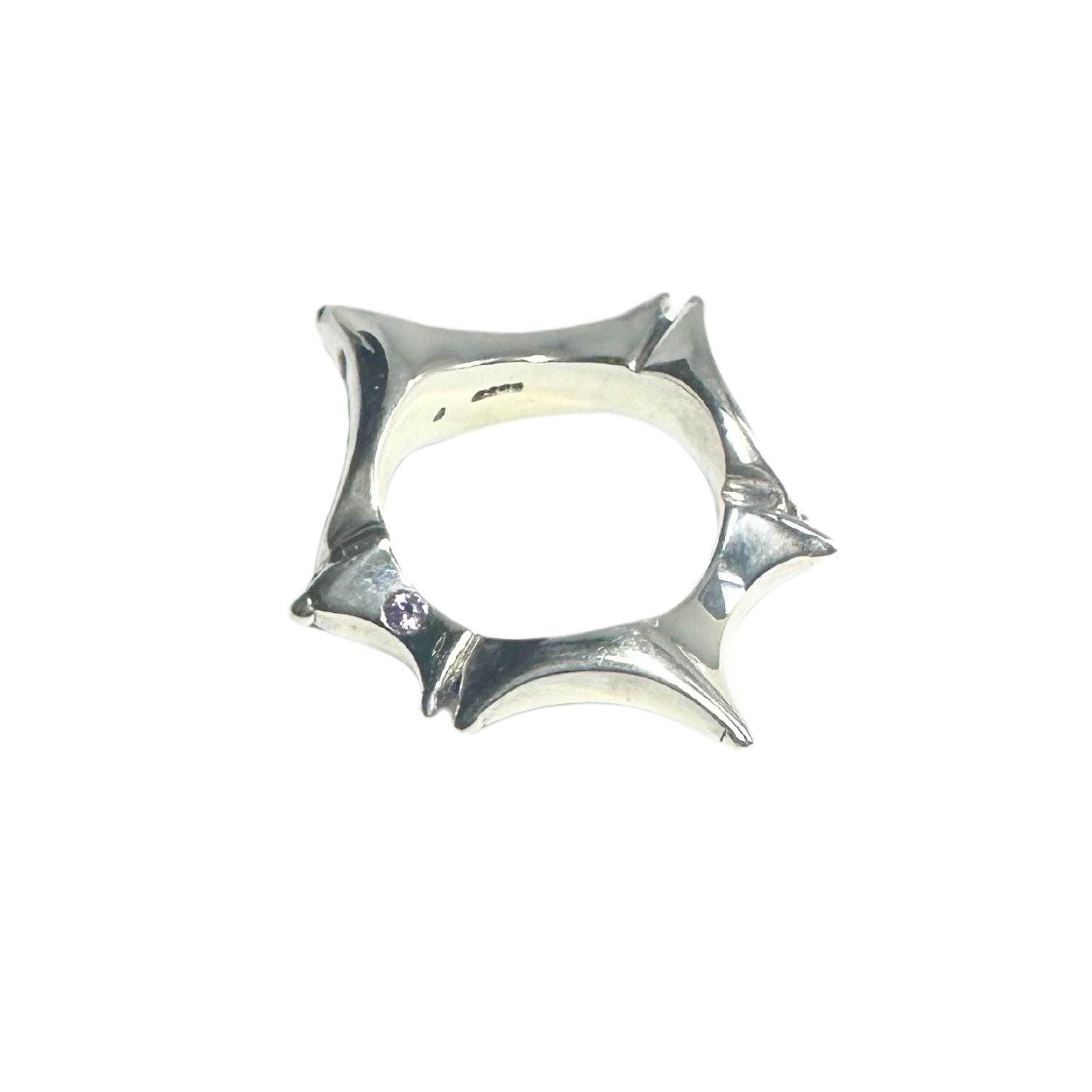 Star Ring – Sterling Silver 925 with Cubic Zirconia, Ruby, Garnet, or Amethyst - Tg-Jewellery By Tamara Gervasio