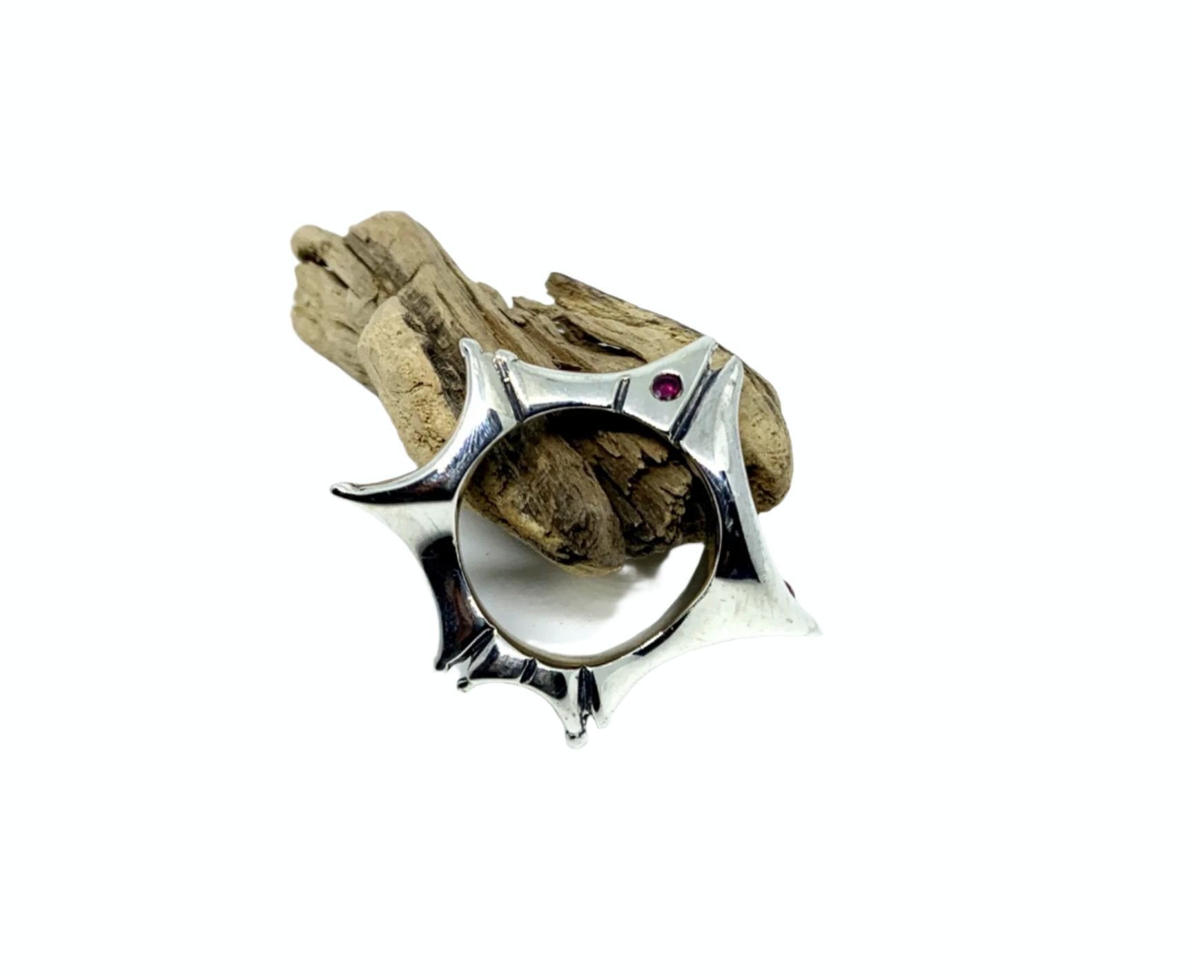 Star Ring – Sterling Silver 925 with Cubic Zirconia, Ruby, Garnet, or Amethyst - Tg-Jewellery By Tamara Gervasio