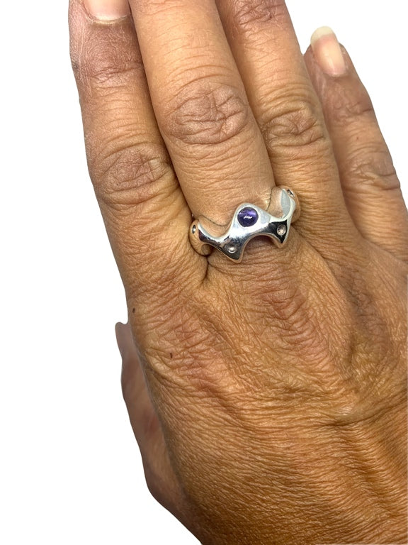 Sea Slug Ring – Sterling Silver 925 with Cabochon Iolite, Peridot, or Garnet - Tg-Jewellery By Tamara Gervasio