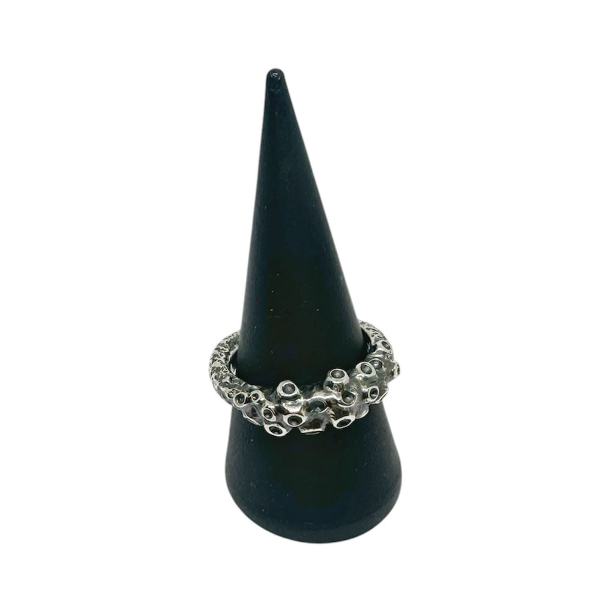Octopus Tentacle Ring – Sand Cast Recycled Sterling Silver