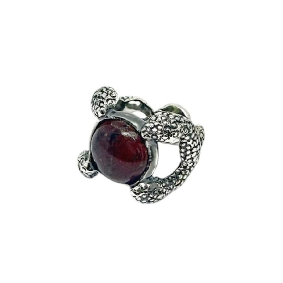 Serpentine Snake Ring – Cornish Serpentine Stone in Sterling Silver