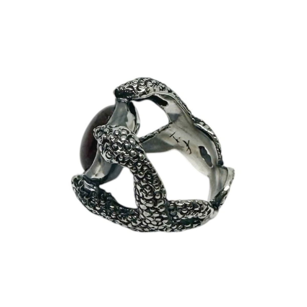 Serpentine Snake Ring – Cornish Serpentine Stone in Sterling Silver