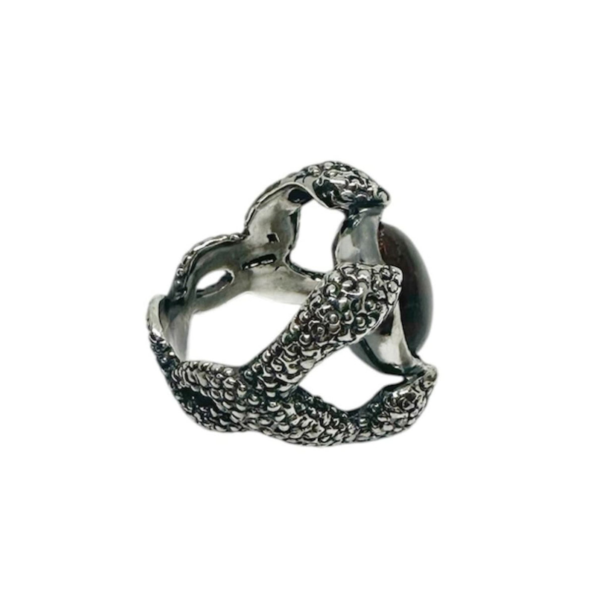 Serpentine Snake Ring – Cornish Serpentine Stone in Sterling Silver