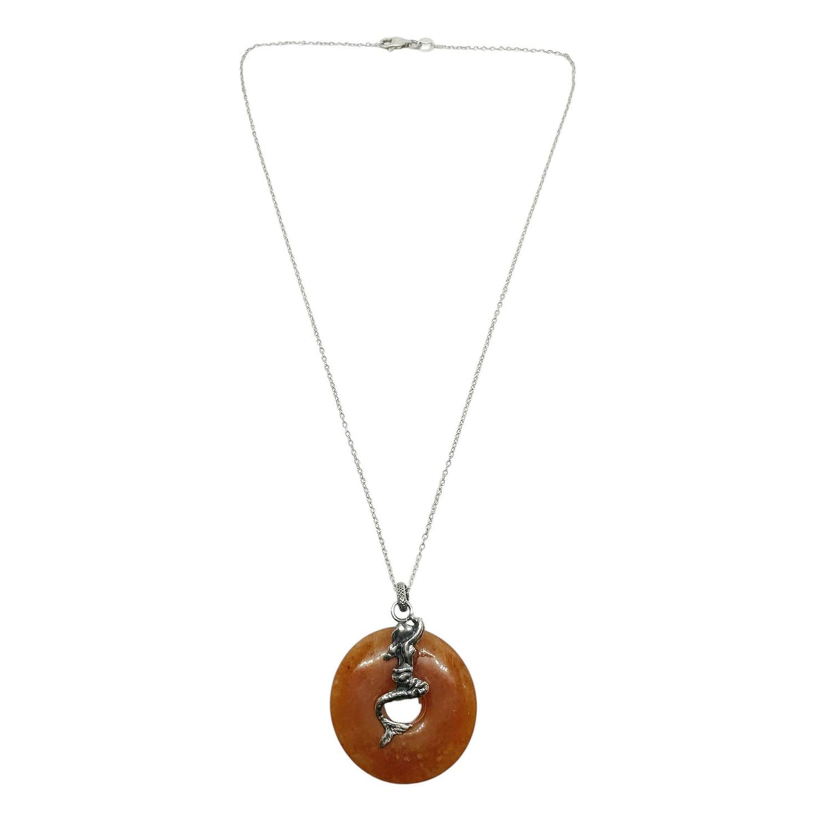 Carnelian & Sterling Silver Mermaid Necklace