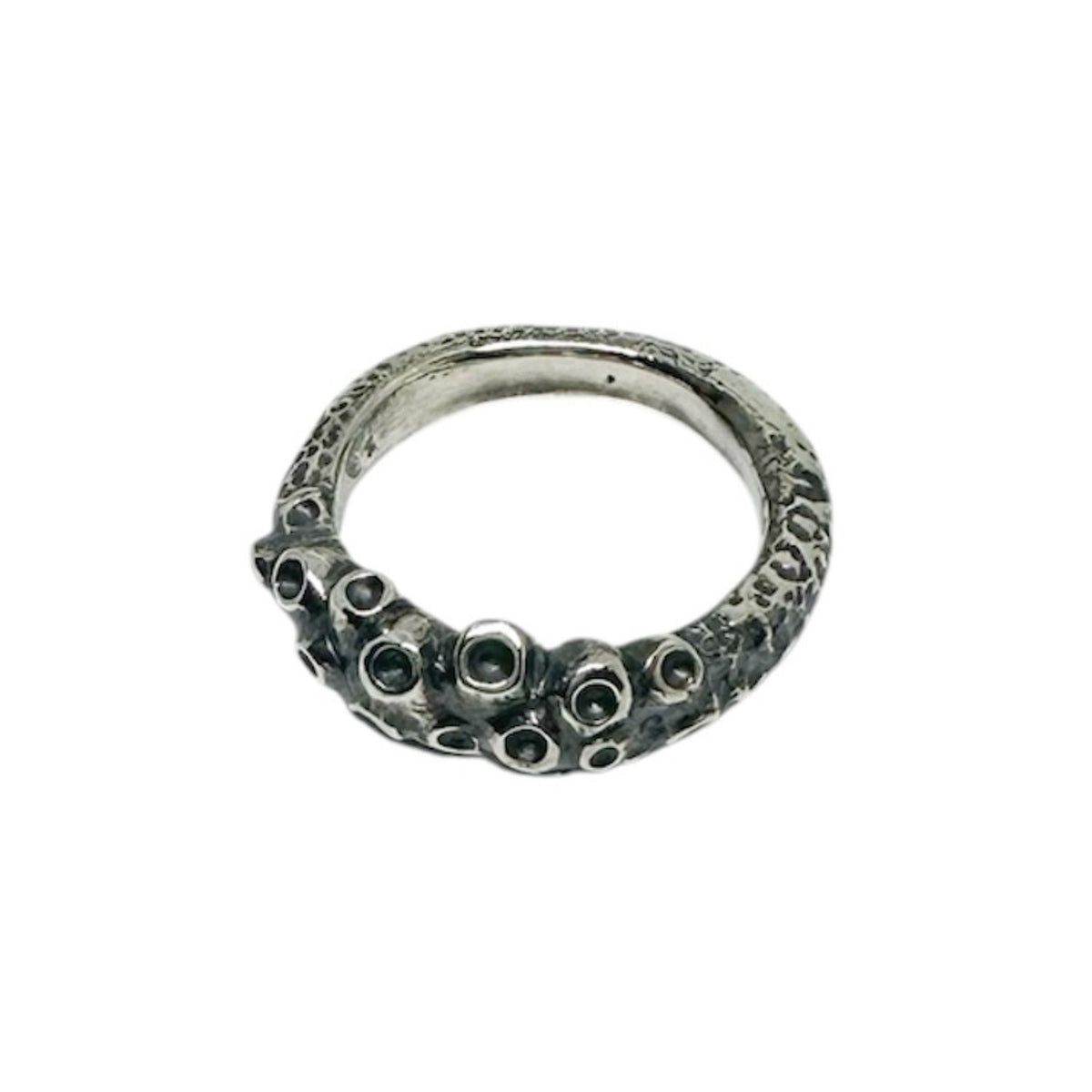 Octopus Tentacle Ring – Sand Cast Recycled Sterling Silver