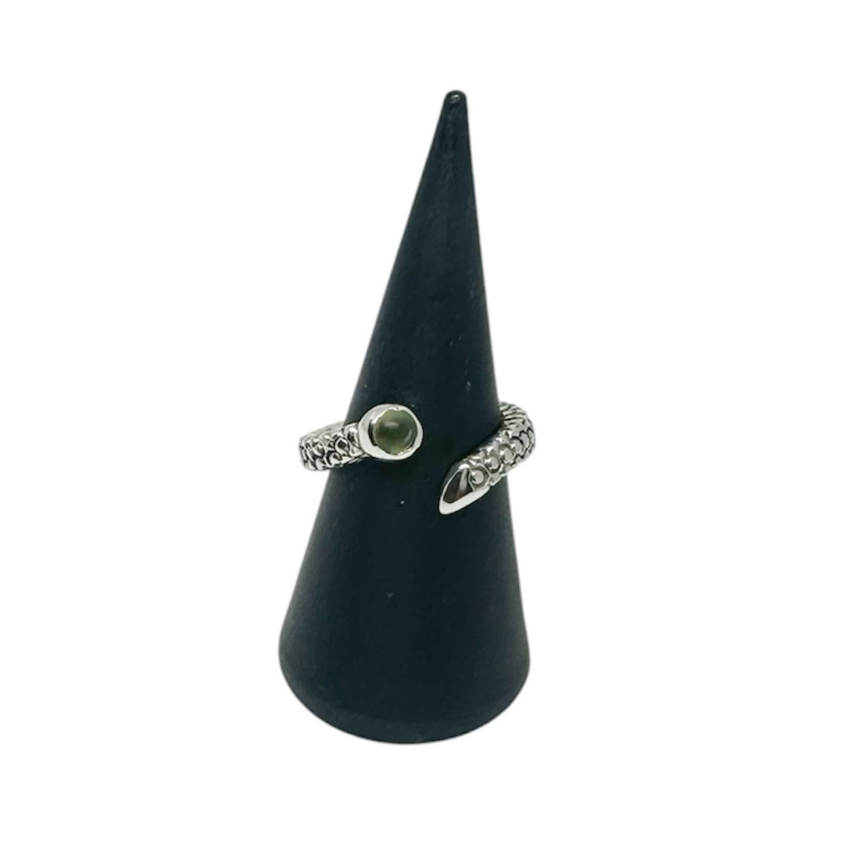 Snake Peridot Adjustable Ring – Sterling Silver