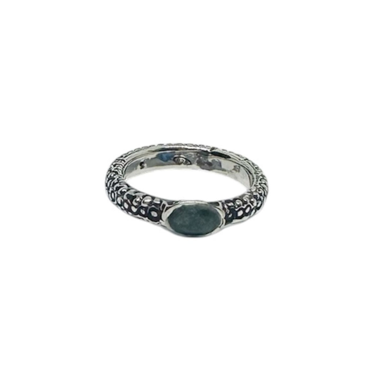 Celestial Grey Enamel Ring – Sterling Silver – One of a Kind