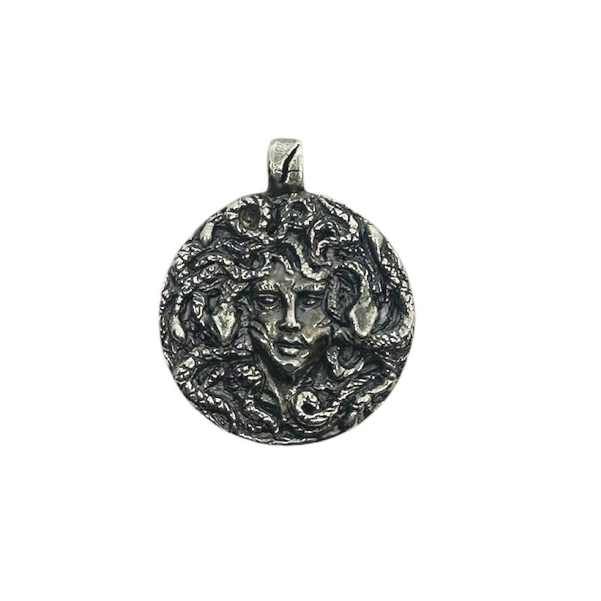 Medusa Pendant Necklace – Hand-Carved Sterling Silver