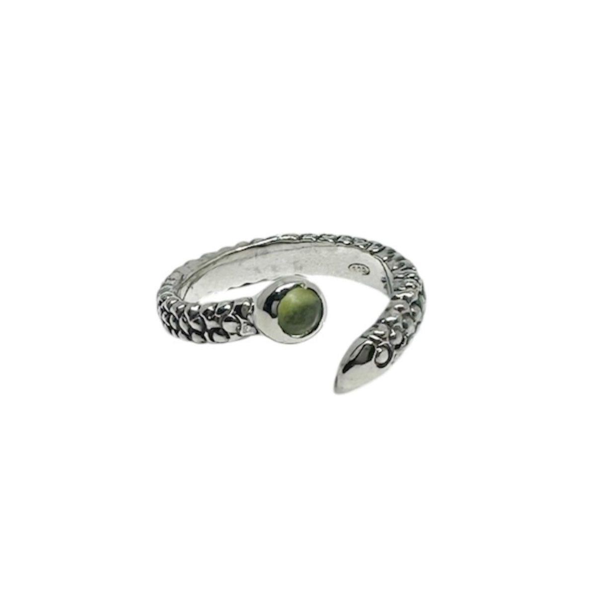 Snake Peridot Adjustable Ring – Sterling Silver