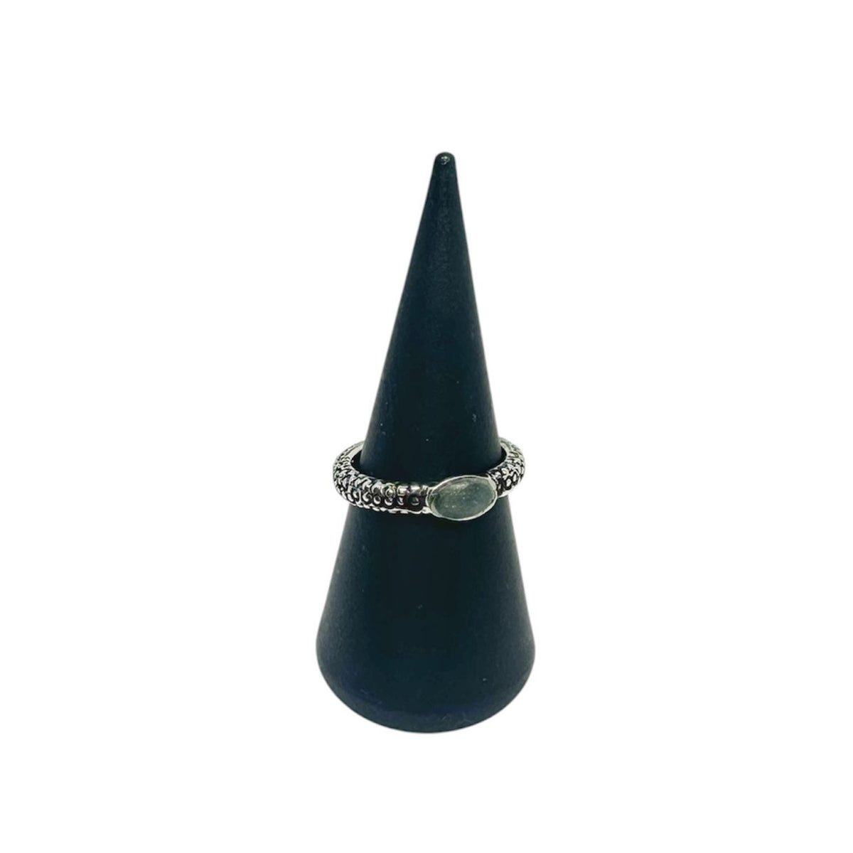 Celestial Grey Enamel Ring – Sterling Silver – One of a Kind