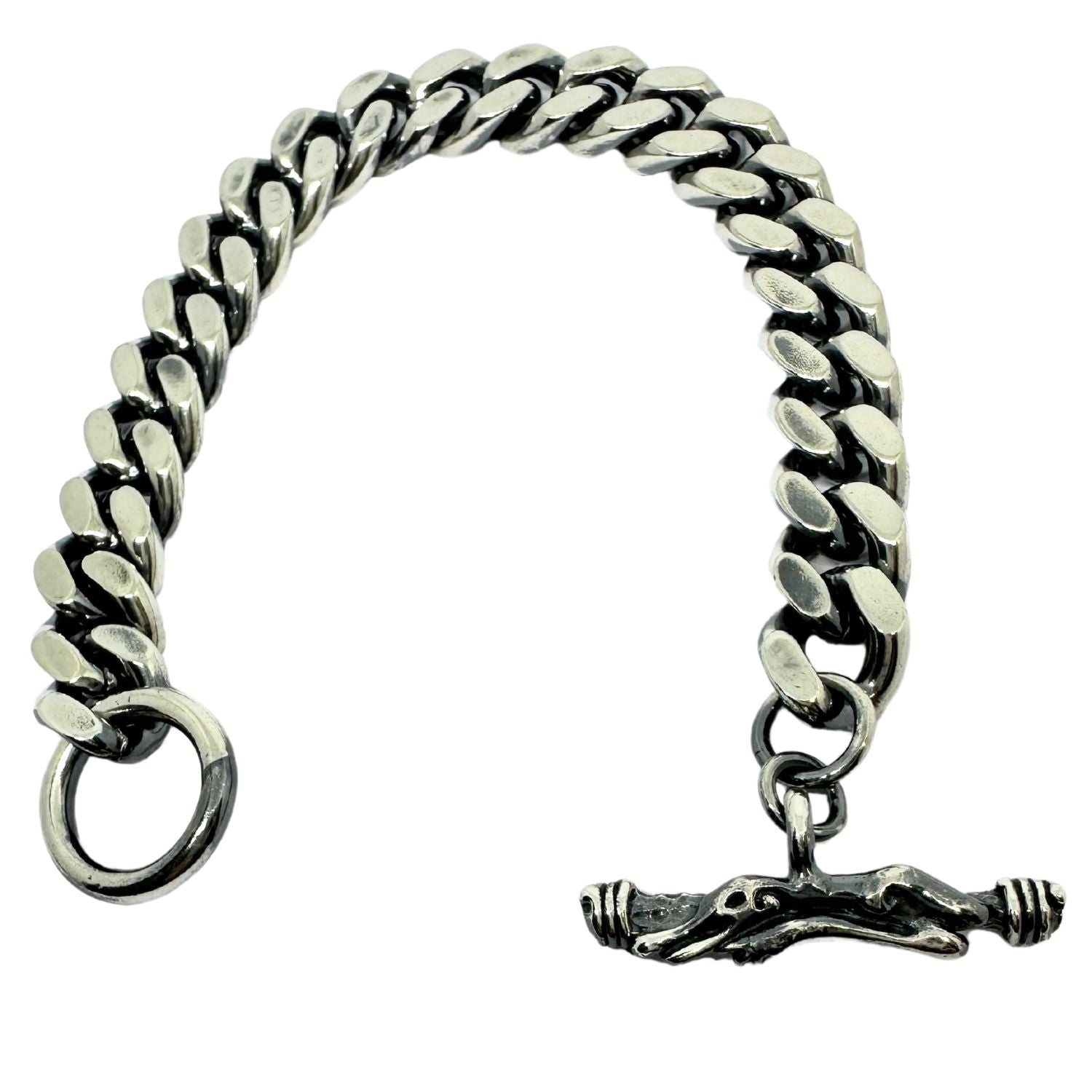 Celtic Crocodile Curb Chain Bracelet – Sterling Silver 12mm - Tg-Jewellery By Tamara Gervasio