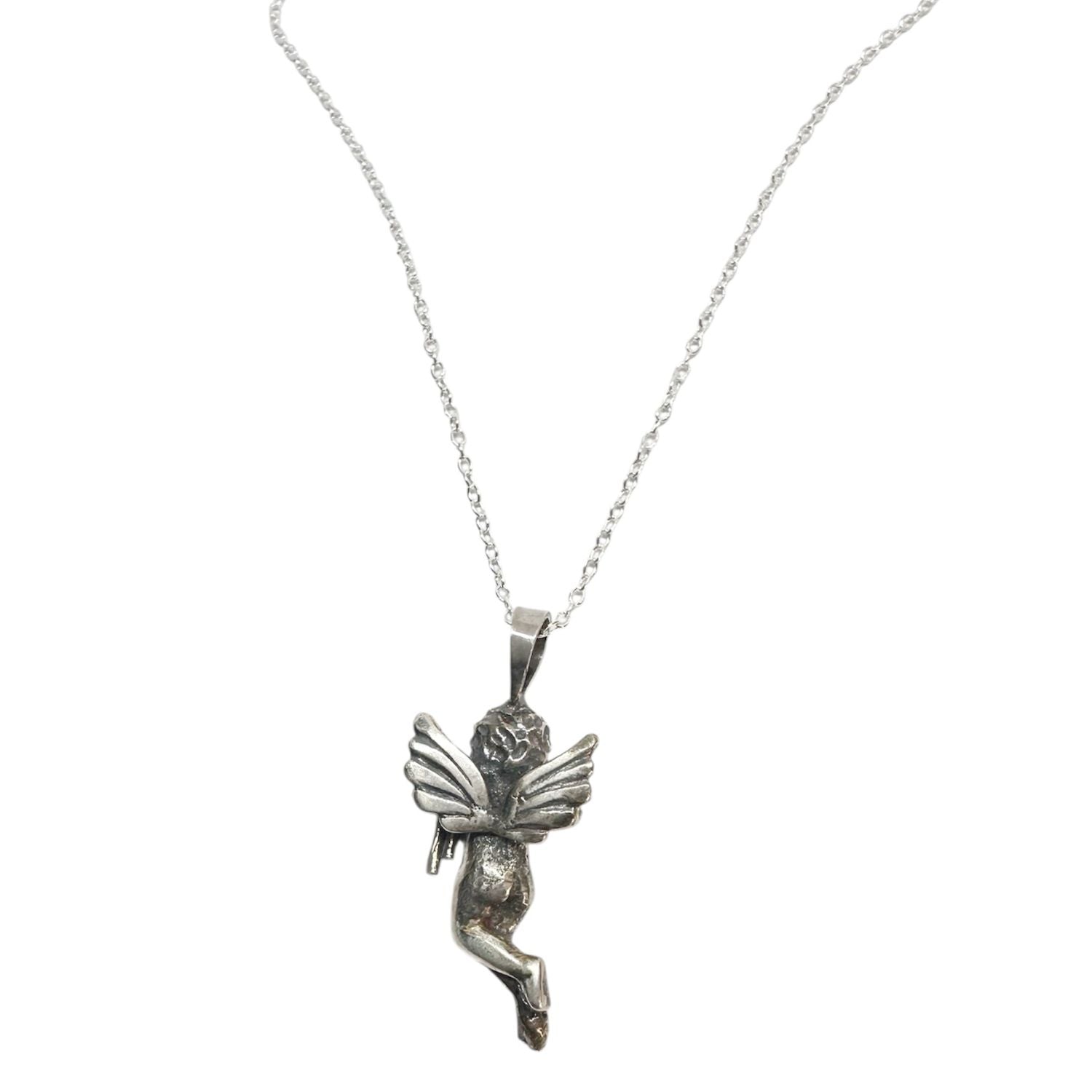 Cherub Panflute Pendant Necklace in Sterling Silver 925 — Back Detail — Handmade by Tamara Gervasio
