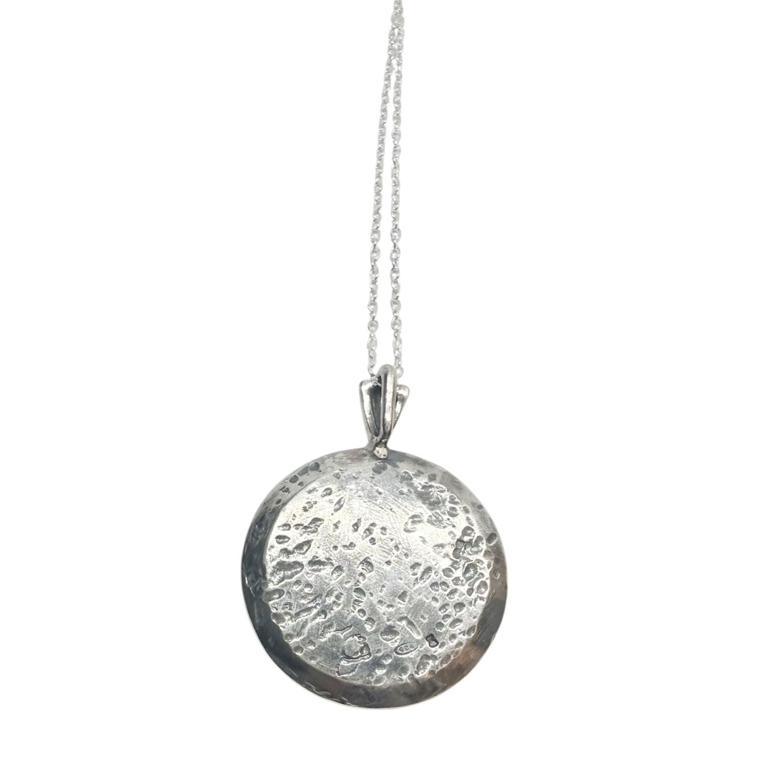 One of a Kind Ancient Coin Pendant Necklace in Sterling Silver 925 — Pendant on Chain Detail — Handmade by Tamara Gervasio