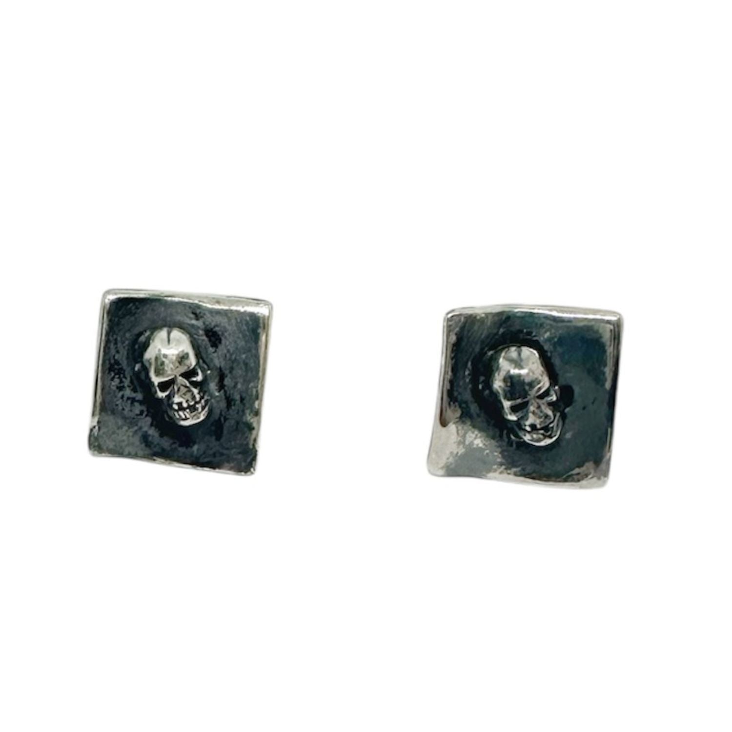 Skull Stud Earrings – Sterling Silver 925, Handcrafted - Tg-Jewellery By Tamara Gervasio