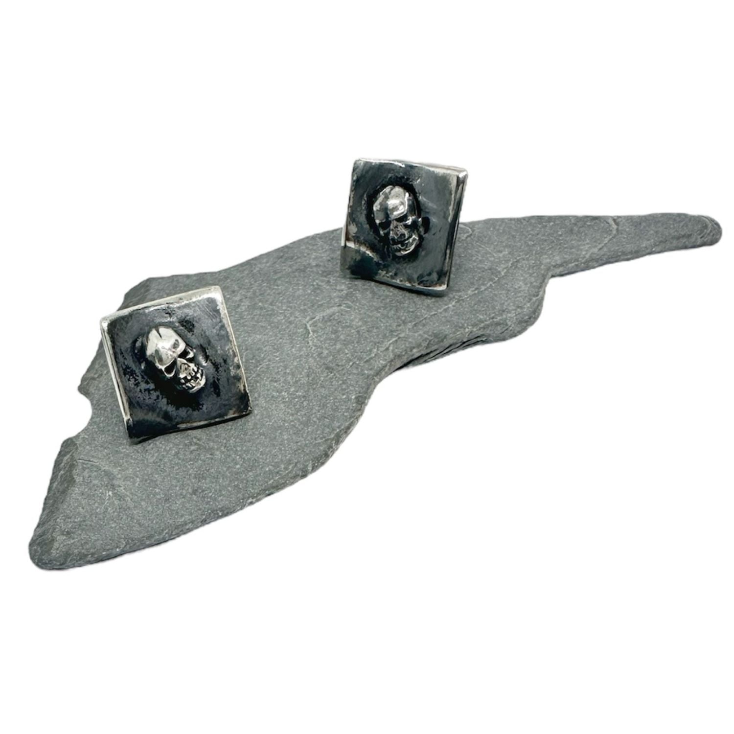 Skull Stud Earrings – Sterling Silver 925, Handcrafted - Tg-Jewellery By Tamara Gervasio