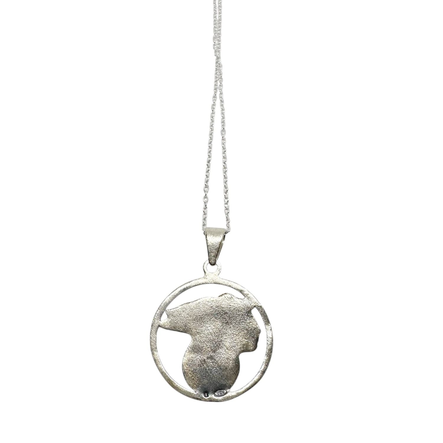 Goddess of Fortune Pendant Necklace in Recycled Sterling Silver 925 — Back Detail — Handmade by Tamara Gervasio