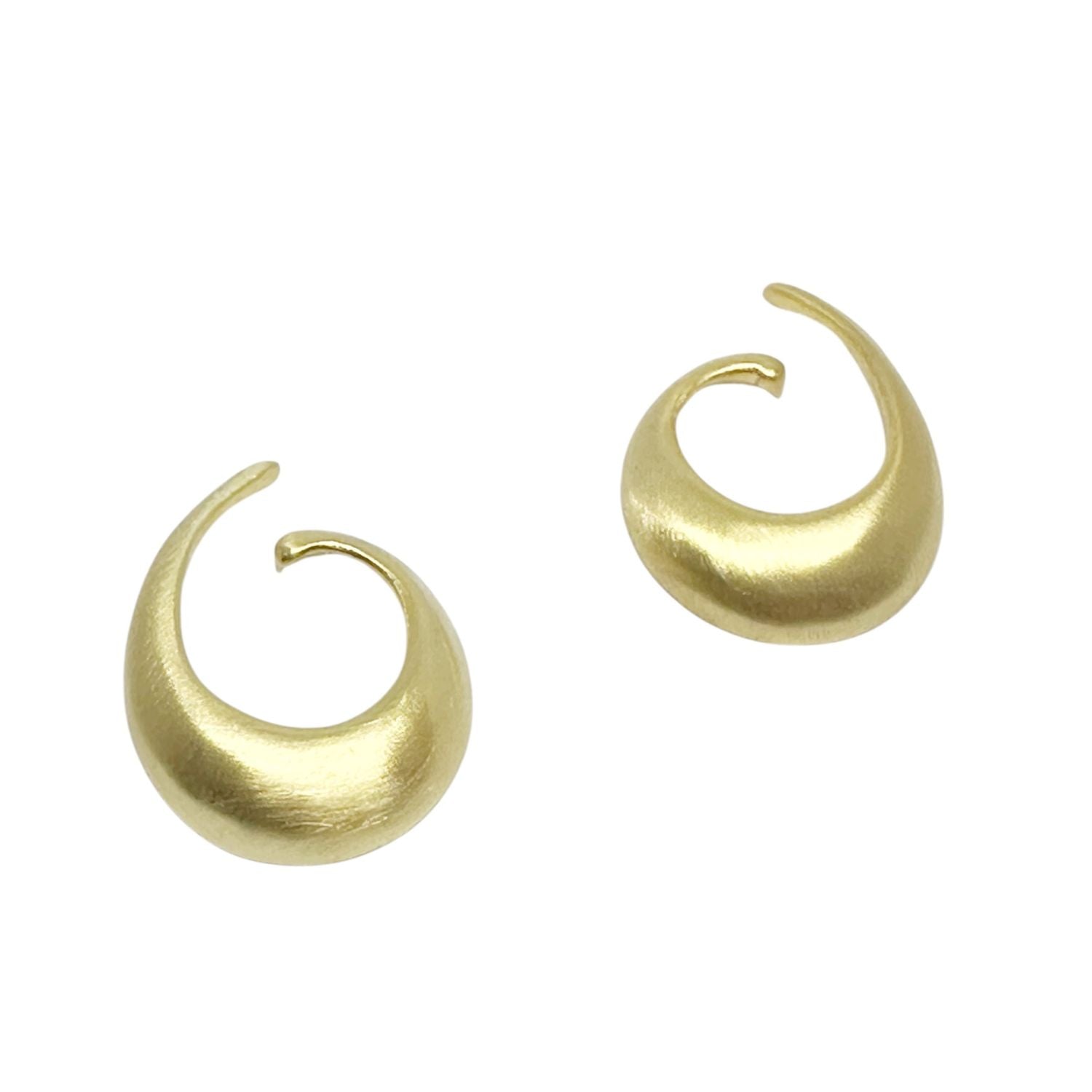 A pair of textured goldfish-plated cuffs earrings Tg-Jewellery By Tamara Gervasio