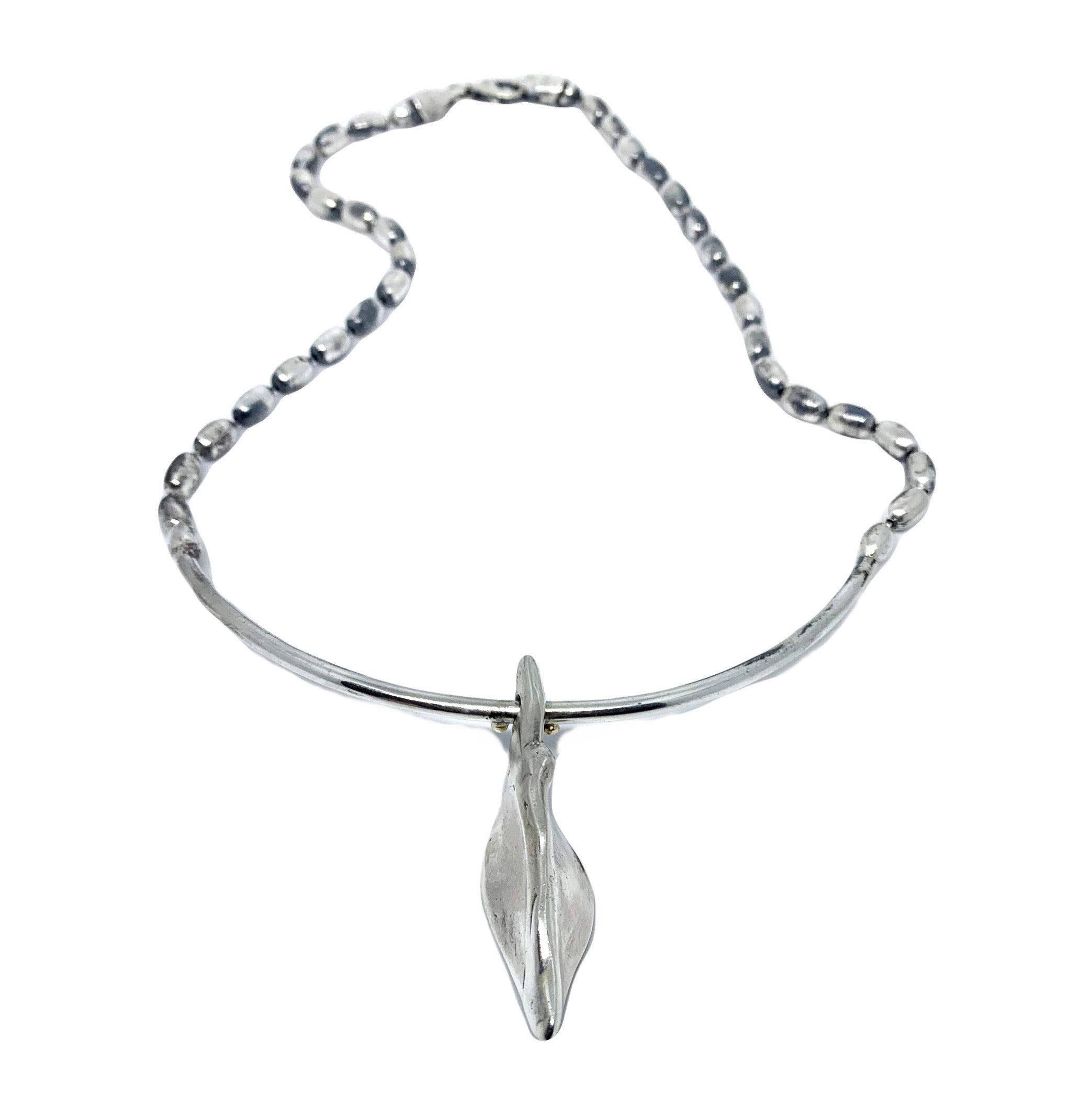 Erotika Necklace – Sterling Silver 925 with 18k Gold Diamond | One-of-a-Kind - Tg-Jewellery By Tamara Gervasio