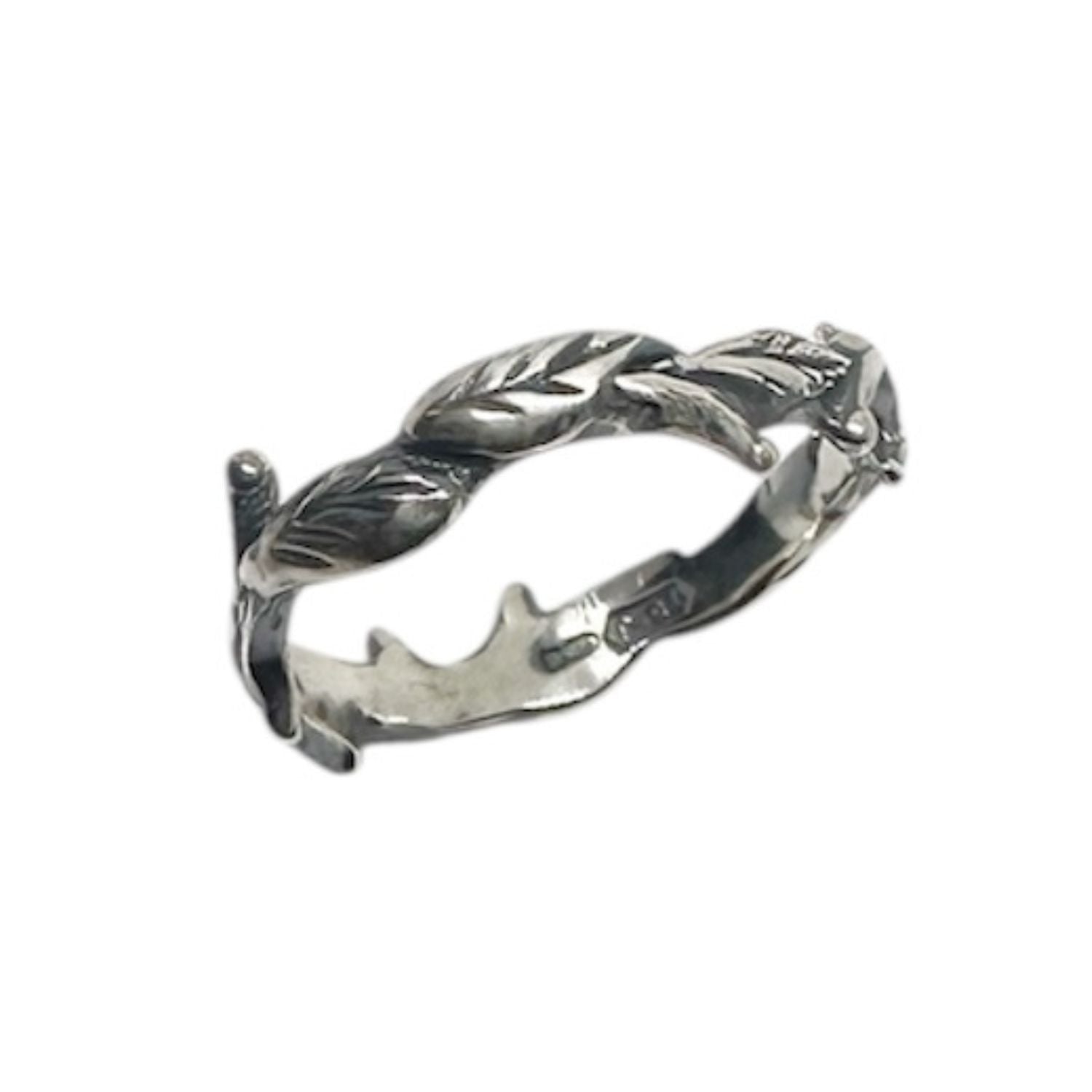 One of a Kind Laurel Wreath Ring in Sterling Silver 925 — Roman Laurel Leaf Detail — Handmade by Tamara Gervasio