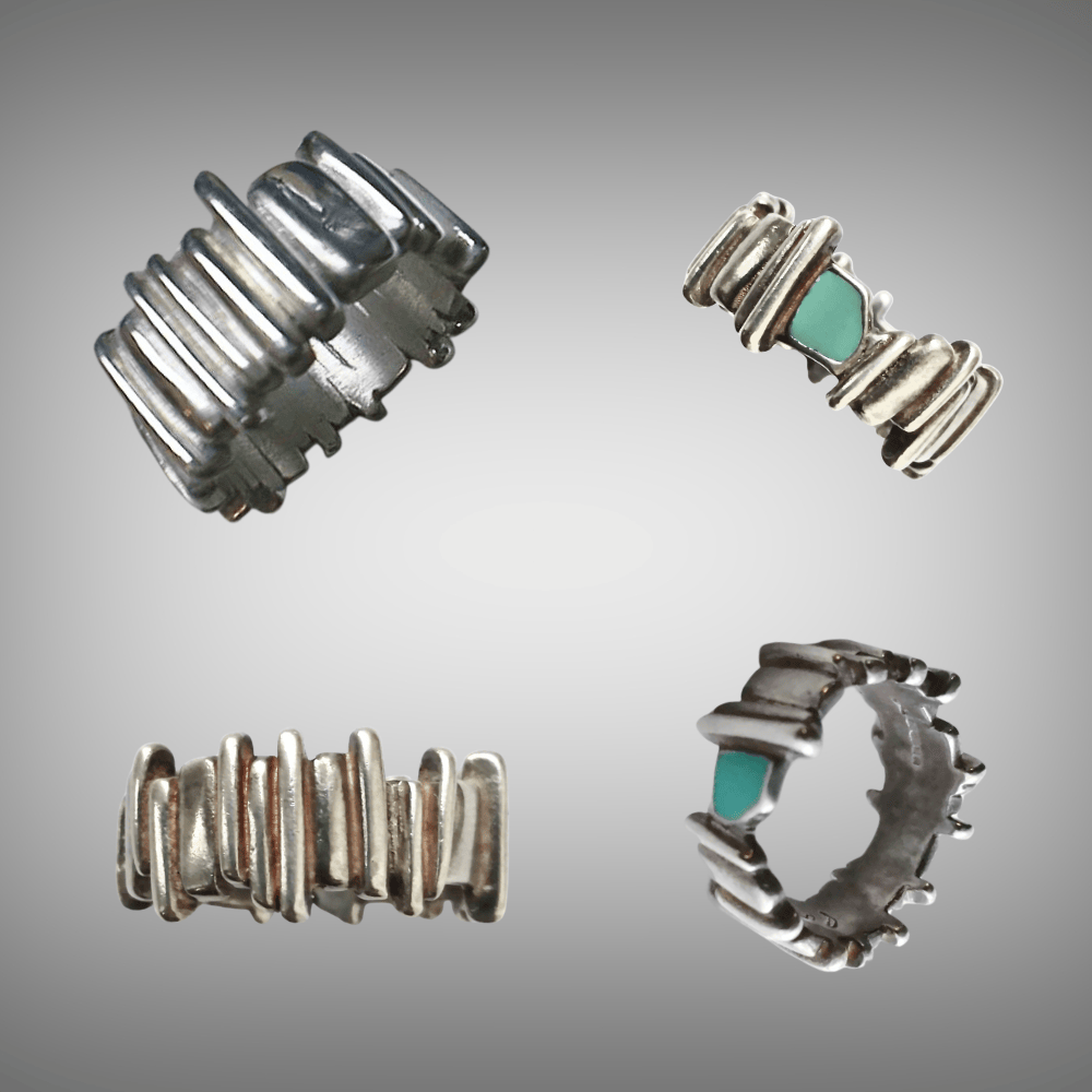 Paul smith silver rings with turquoise stones
