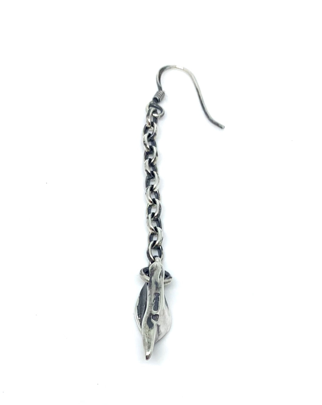 Reverse view of Erotika drop earring showing 925 stamp and TG maker's mark — handcrafted lost wax sterling silver jewellery- Tg-Jewellery By Tamara Gervasio