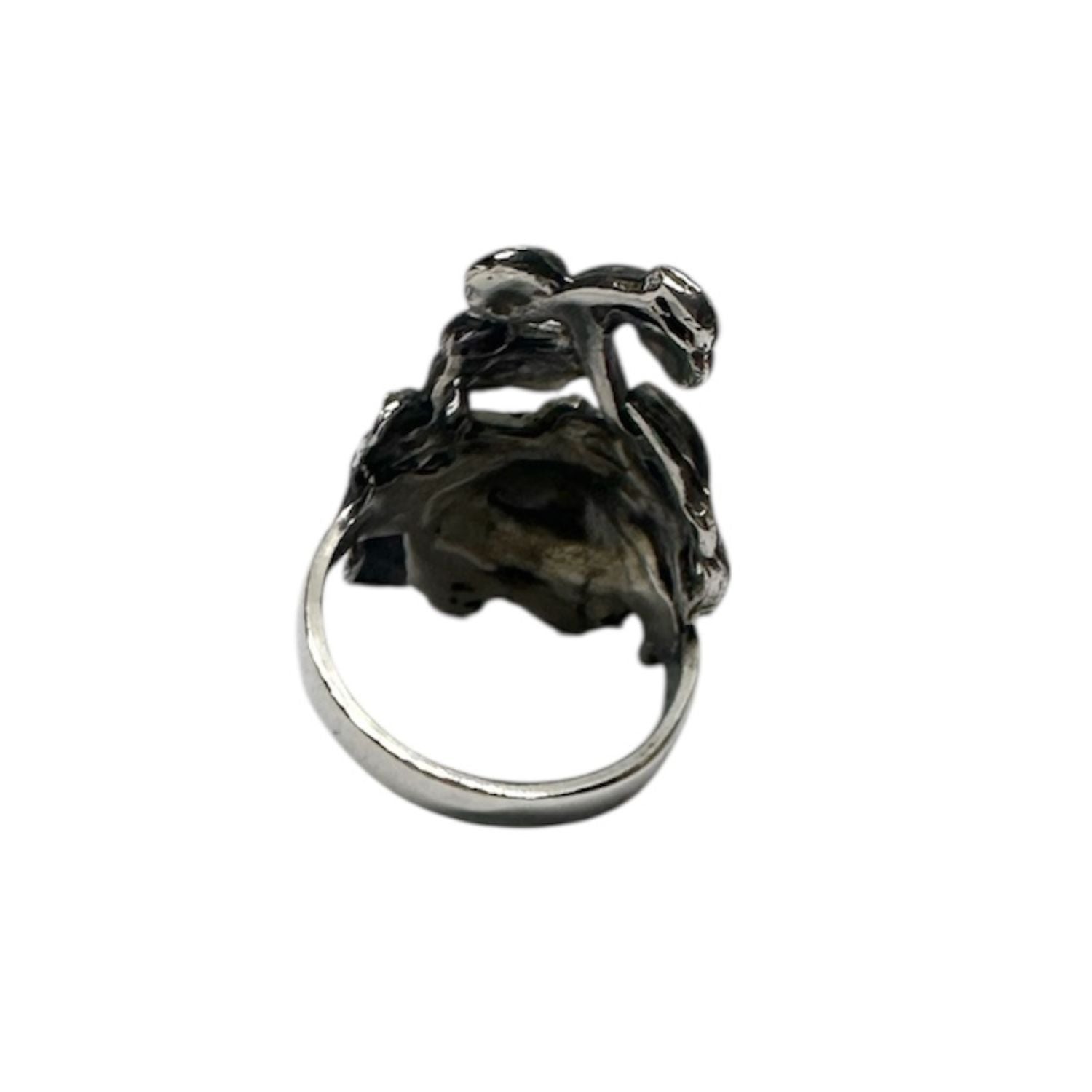 Rosa Gothic Ring in Sterling Silver 925 — Inside Band Showing 925 and TG Maker's Mark — Handmade by Tamara Gervasio