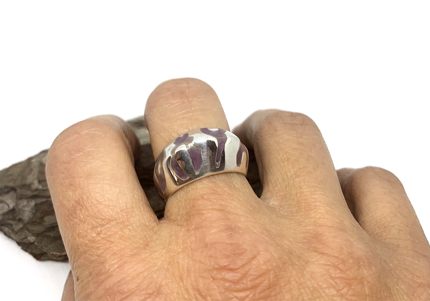 Fire Enamel Chunky ring One of a kind