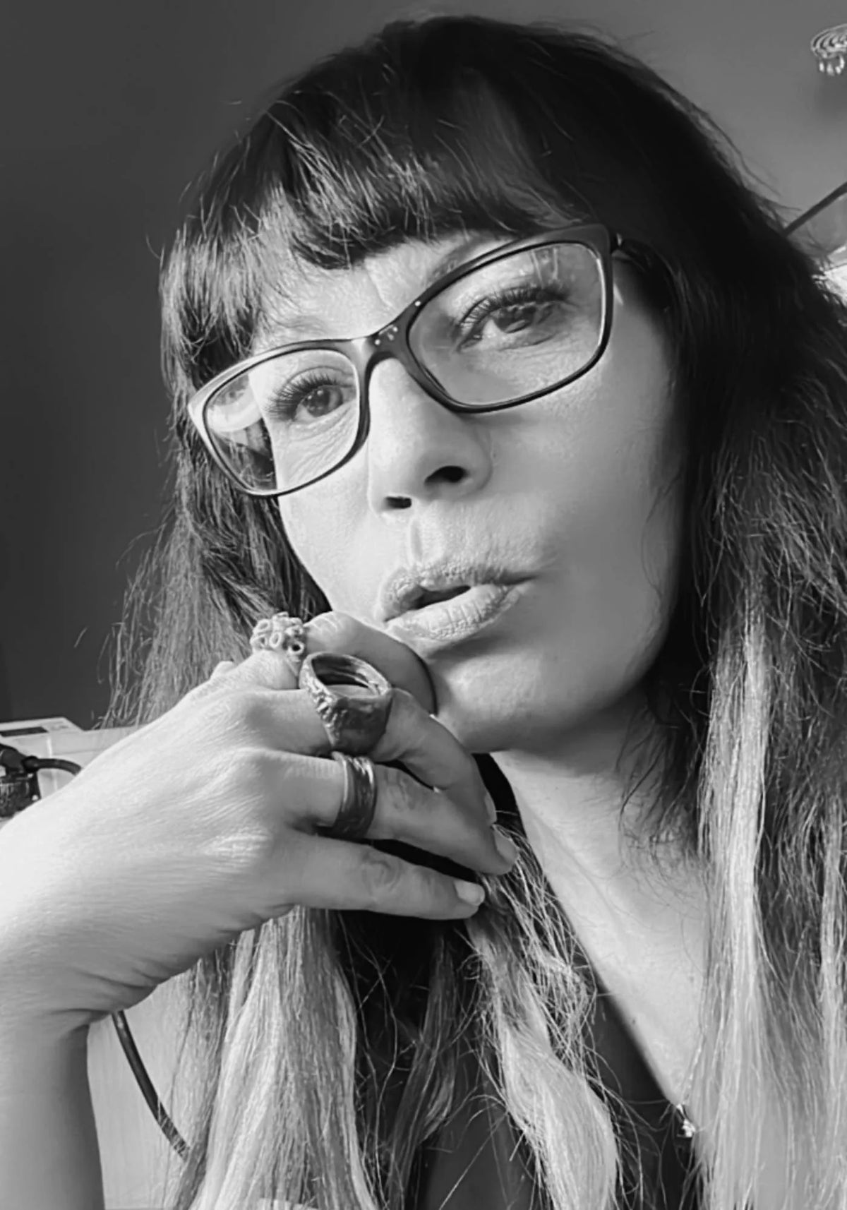 Tamara Gervasio wearing lost wax rings
