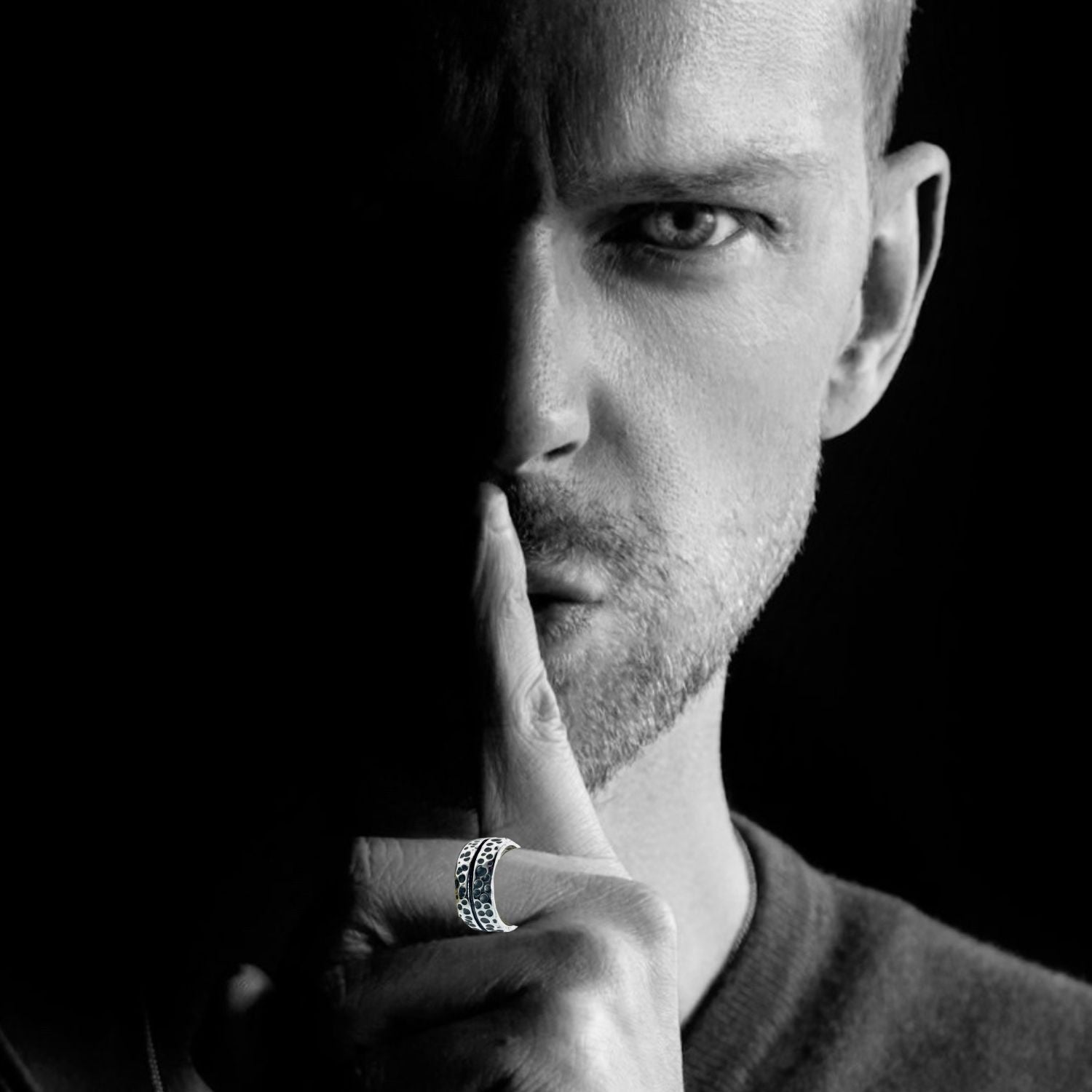 Effect Men's Ring – Sterling Silver 925 | Handmade Statement Ring - Tg-Jewellery By Tamara Gervasio