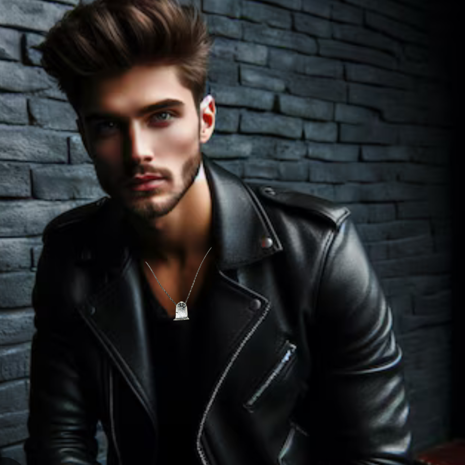 Men’s Skeleton Grave Rectangular Chain Necklace Silver - Tg-Jewellery By Tamara Gervasio