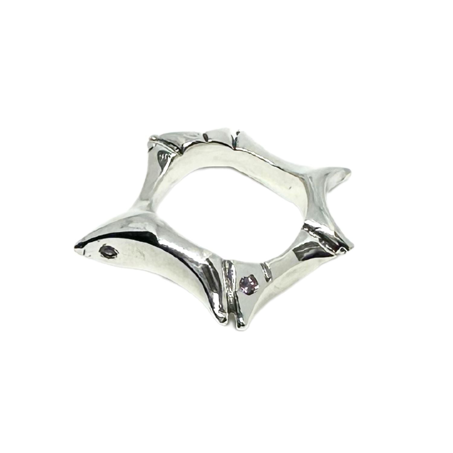 Star Ring – Sterling Silver 925 with Cubic Zirconia, Ruby, Garnet, or Amethyst - Tg-Jewellery By Tamara Gervasio