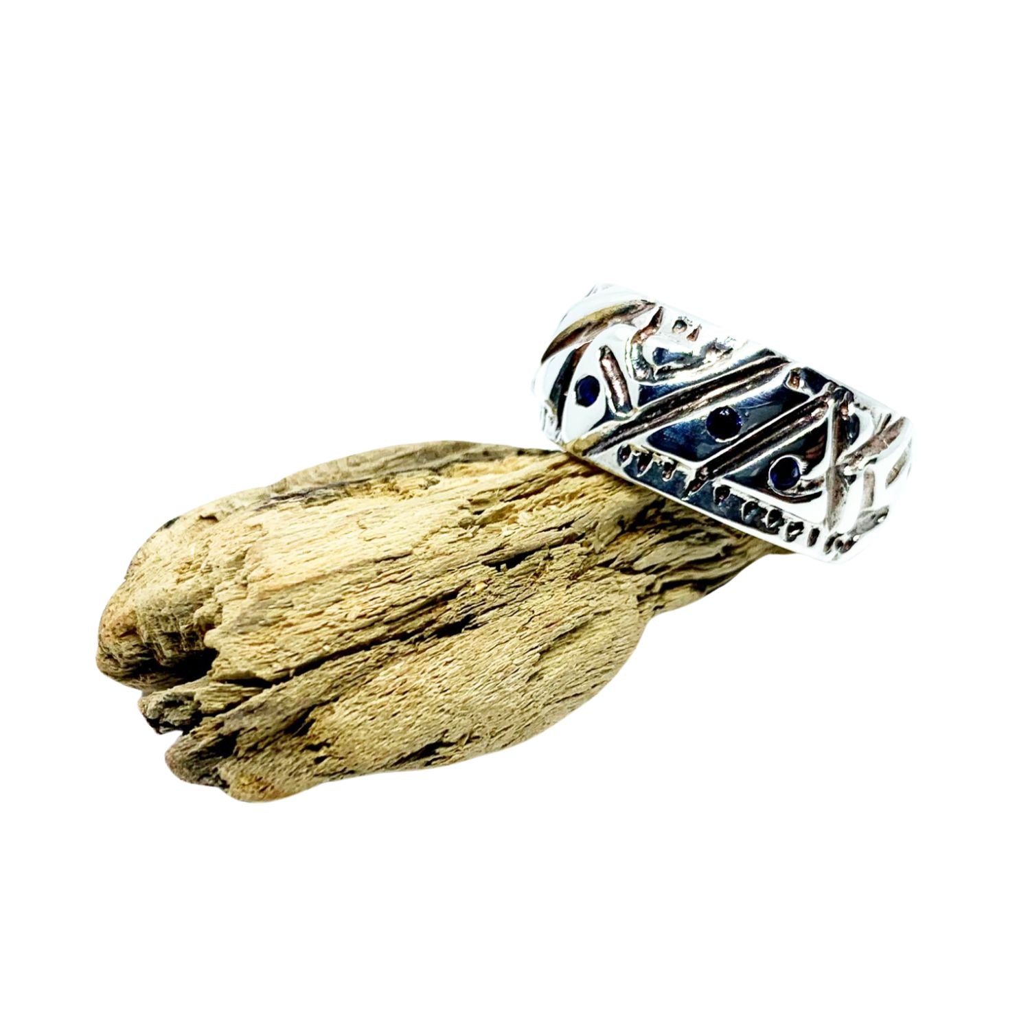 Abstract Men’s Ring – Sterling Silver 925 with Rubies or Sapphires - Tg-Jewellery By Tamara Gervasio