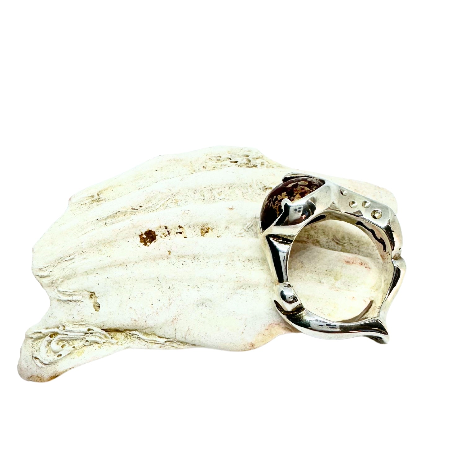 Sculpture Ring – Sterling Silver 925 with Agate, Jasper, or Tiger Eye - Tg-Jewellery By Tamara Gervasio