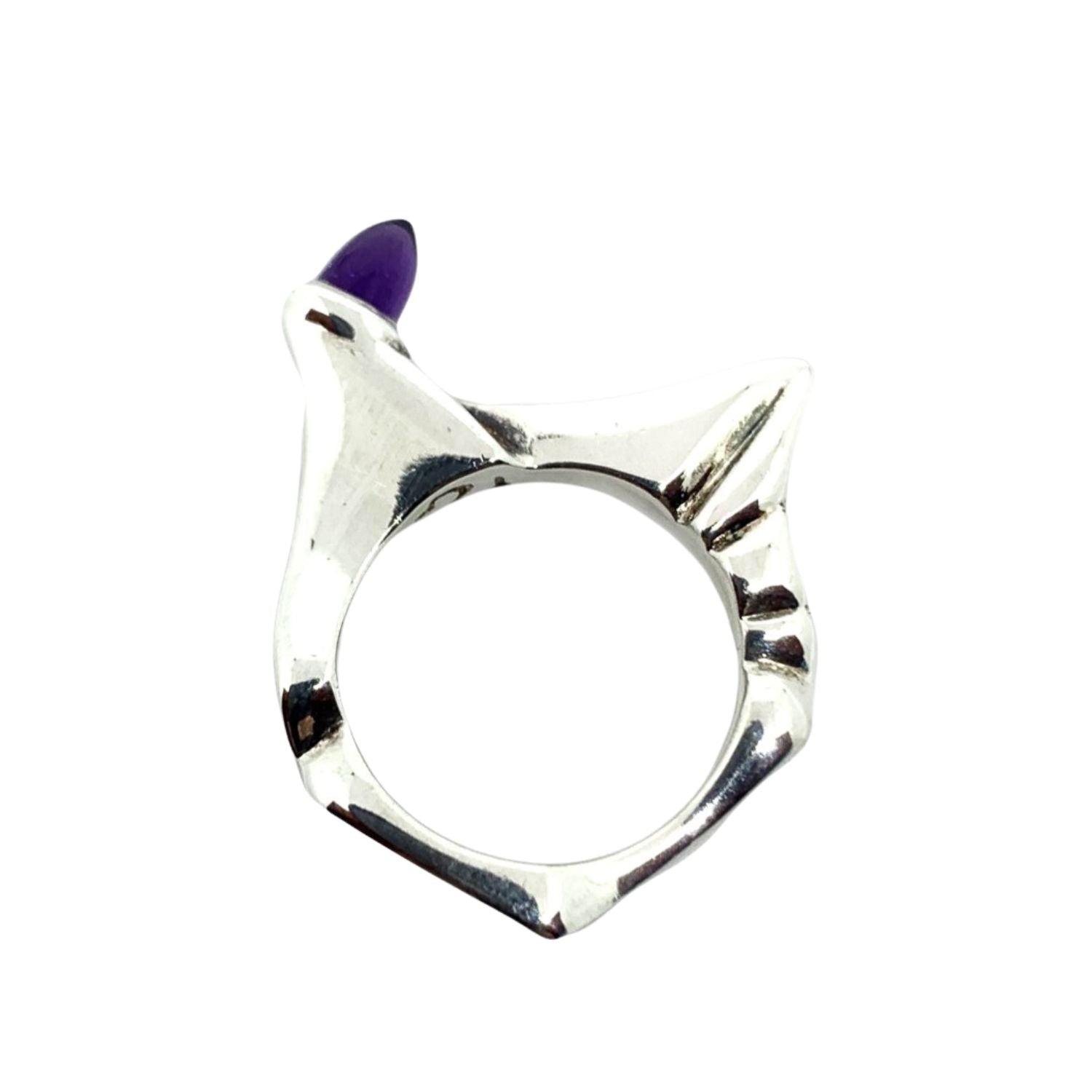 Pyramid Ring | Sterling Silver 925 with Garnet or Amethys - Tg-Jewellery By Tamara Gervasio