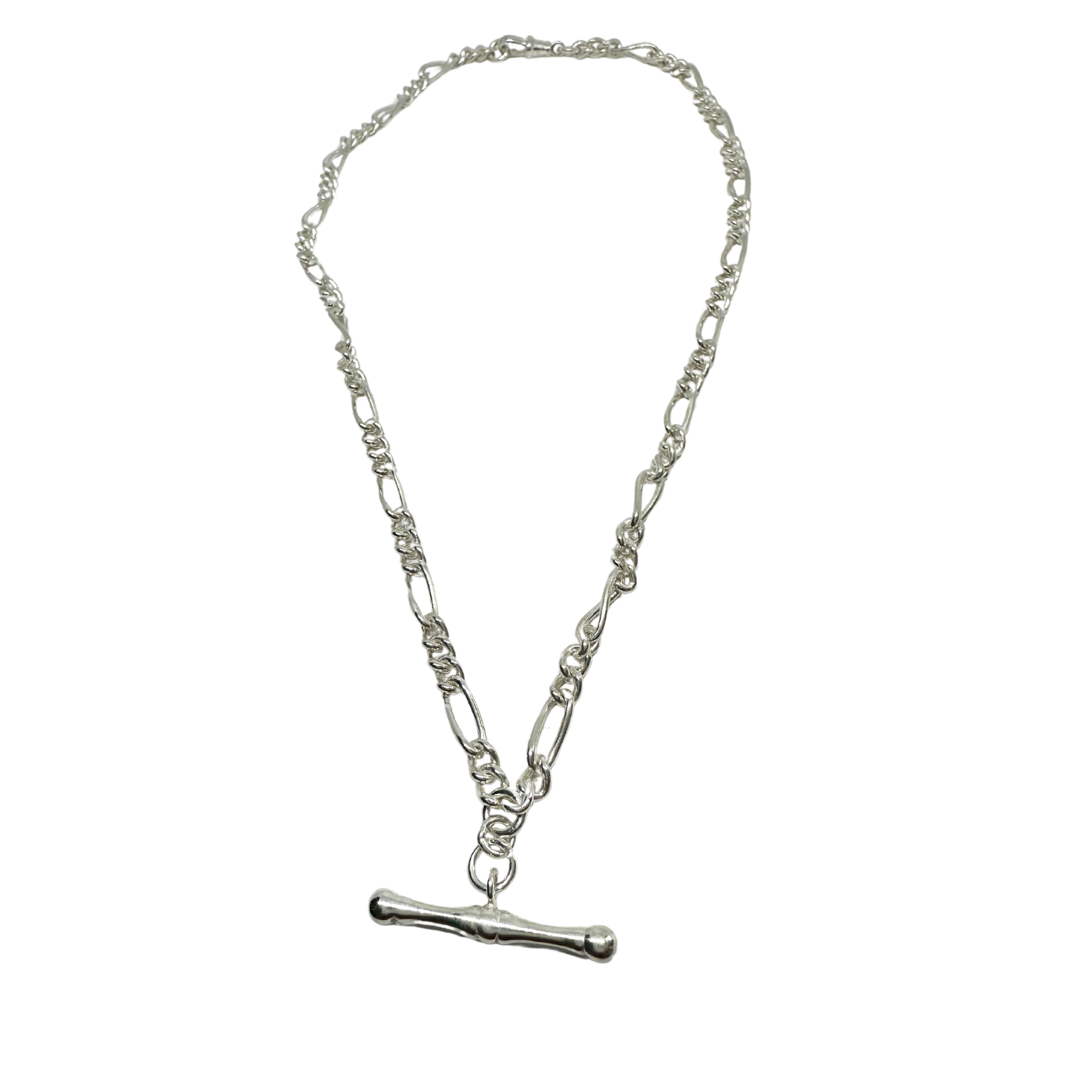 Men’s Sterling Silver Chain Necklace with T-Bar Pendant – 46cm - Tg-Jewellery By Tamara Gervasio