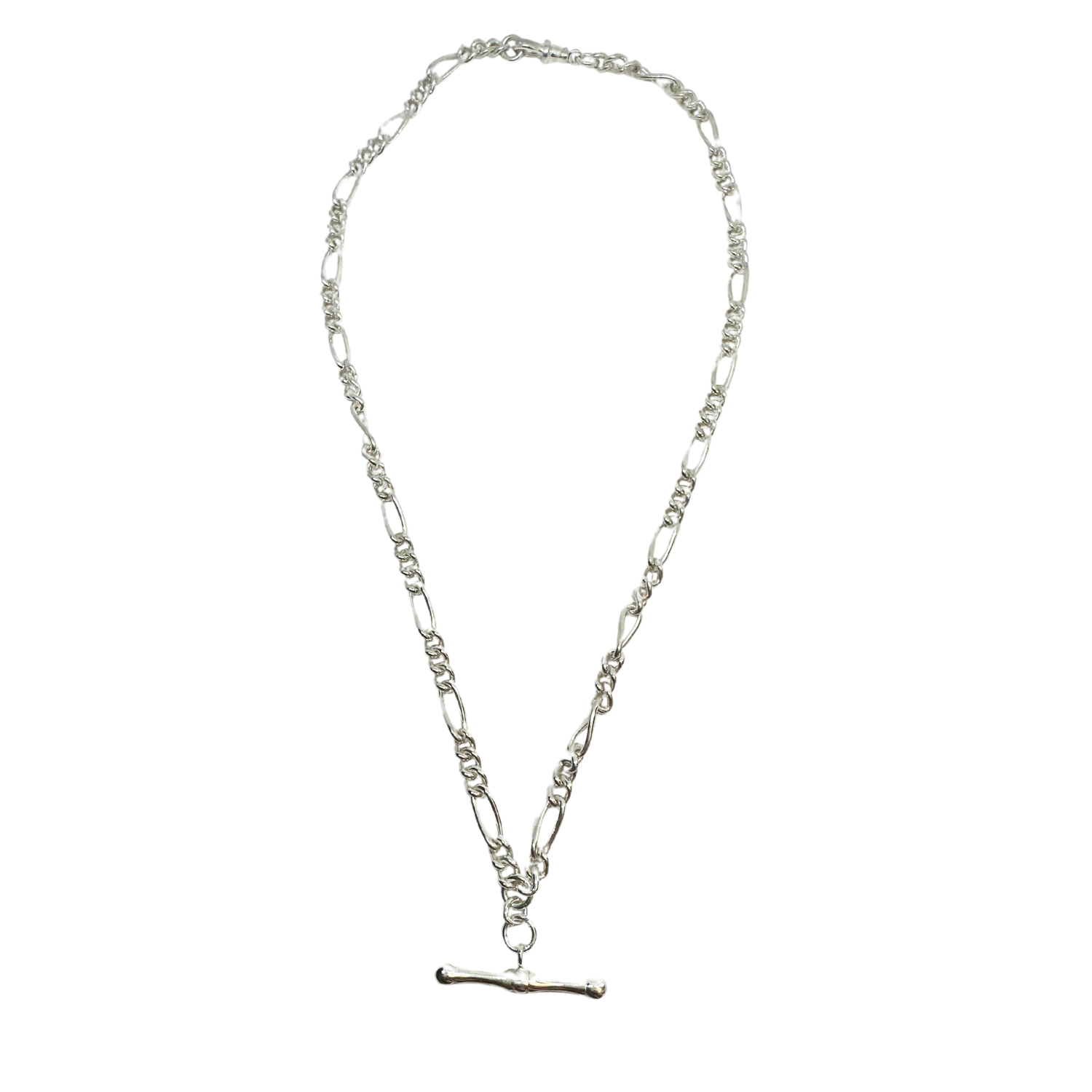 Men’s Sterling Silver Chain Necklace with T-Bar Pendant – 46cm - Tg-Jewellery By Tamara Gervasio