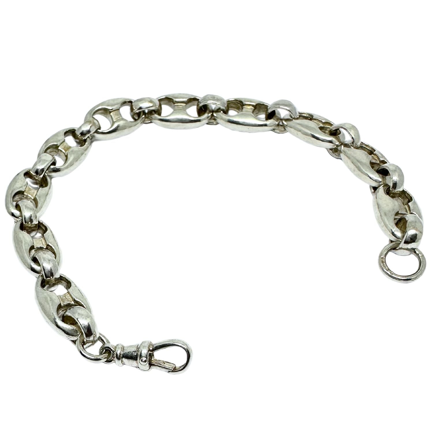 Sterling silver 925 Anchor Link Men's Bracelet, 9.6mm wide, 21cm, high polished finish, handmade in Cornwall - Tg-Jewellery By Tamara Gervasio