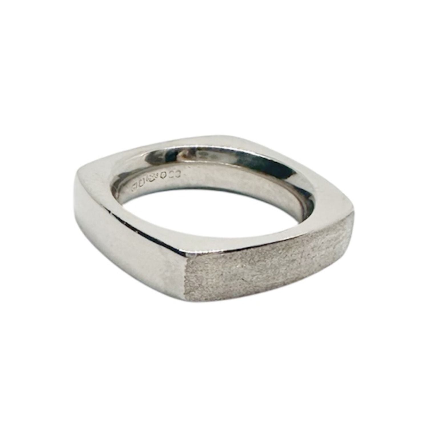 Platinum Solid Square Band Ring