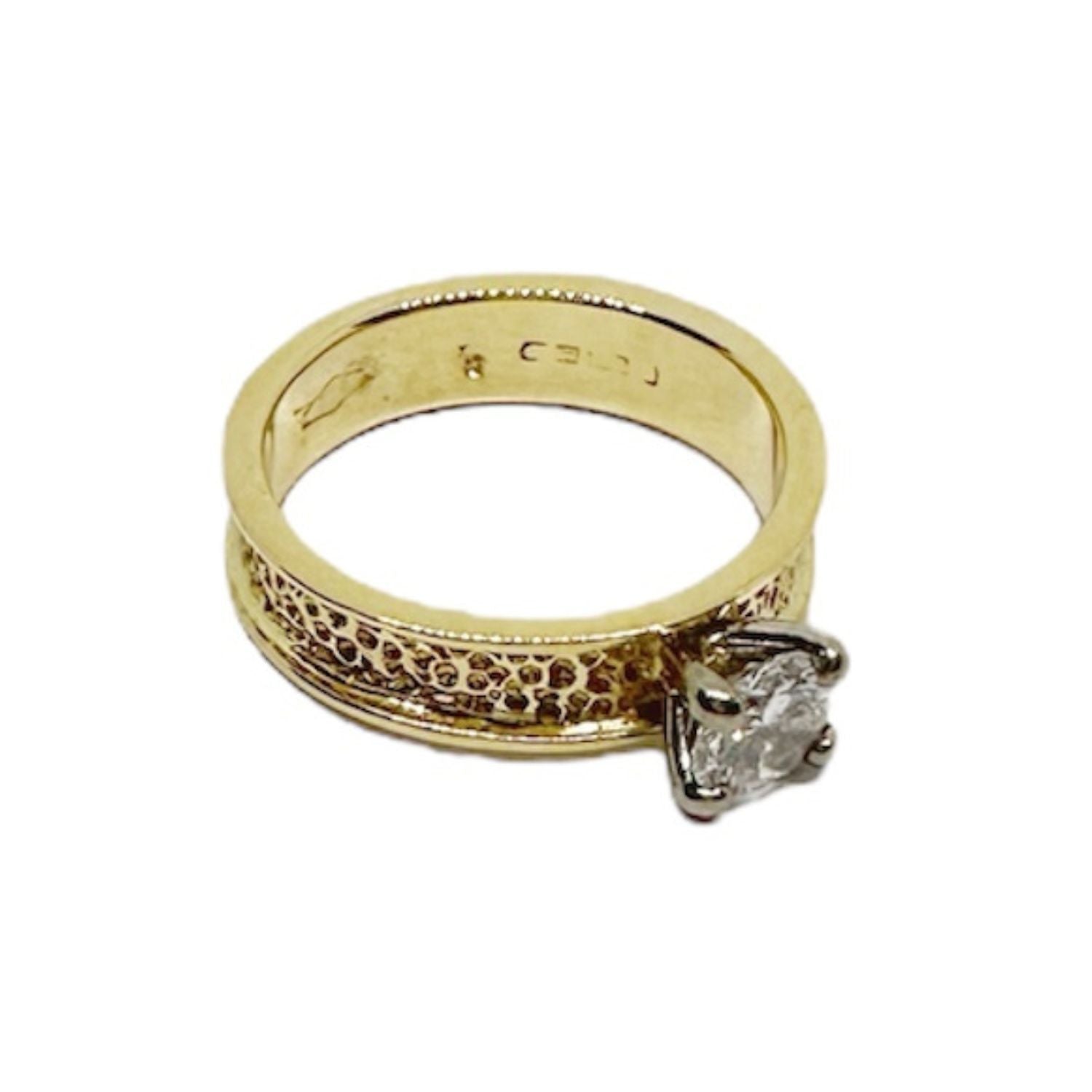 Diamond Band Ring – 18ct Recycled Yellow Gold & White Gold Setting - Tg-Jewellery By Tamara Gervasio