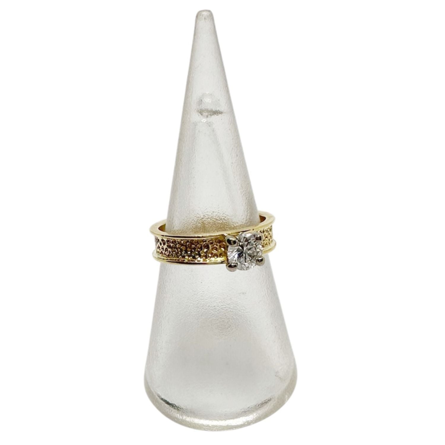 Diamond Band Ring – 18ct Recycled Yellow Gold & White Gold Setting - Tg-Jewellery By Tamara Gervasio