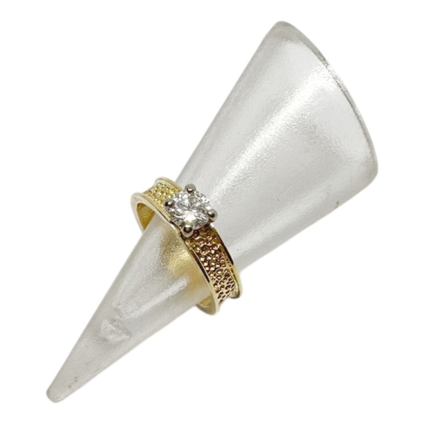 Diamond Band Ring – 18ct Recycled Yellow Gold & White Gold Setting - Tg-Jewellery By Tamara Gervasio