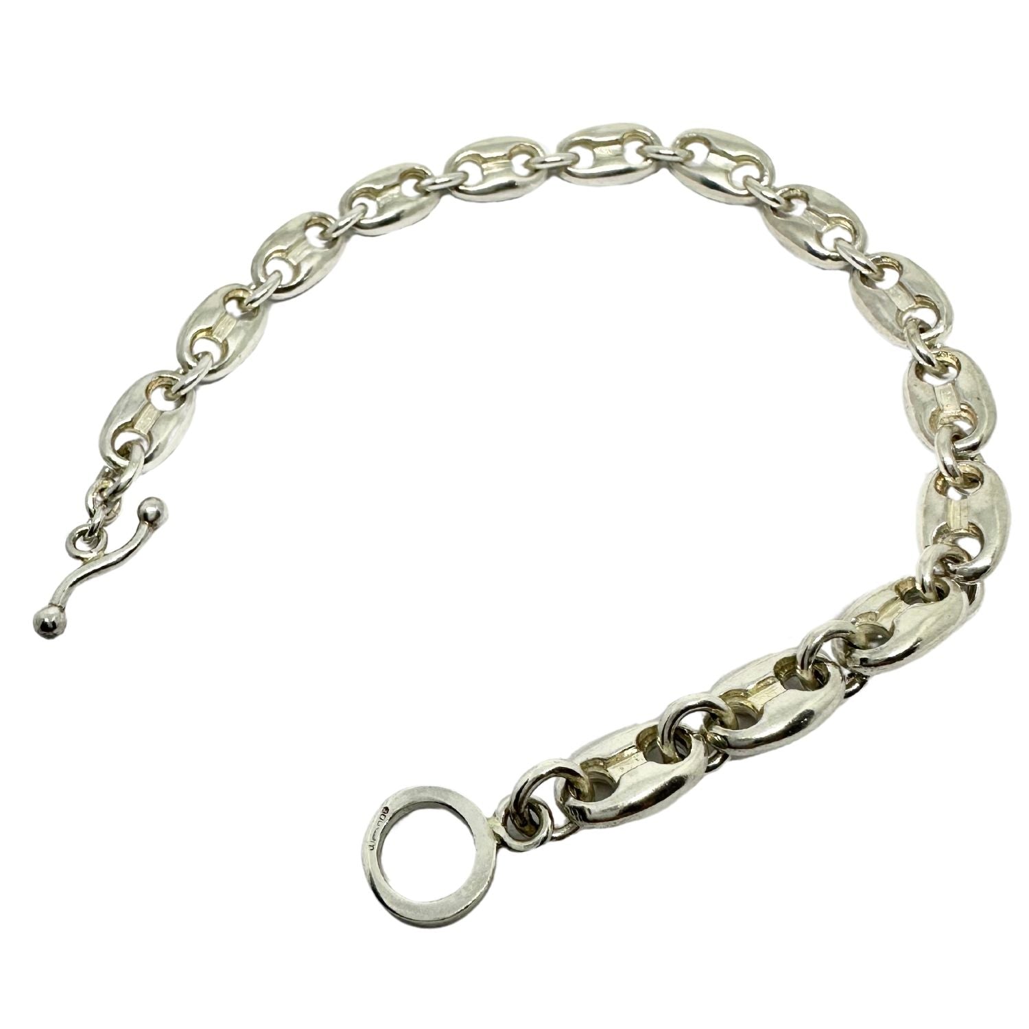 Anchor Links Unisex Bracelet with Wave T-Bar – Sterling Silver 925 - Tg-Jewellery By Tamara Gervasio