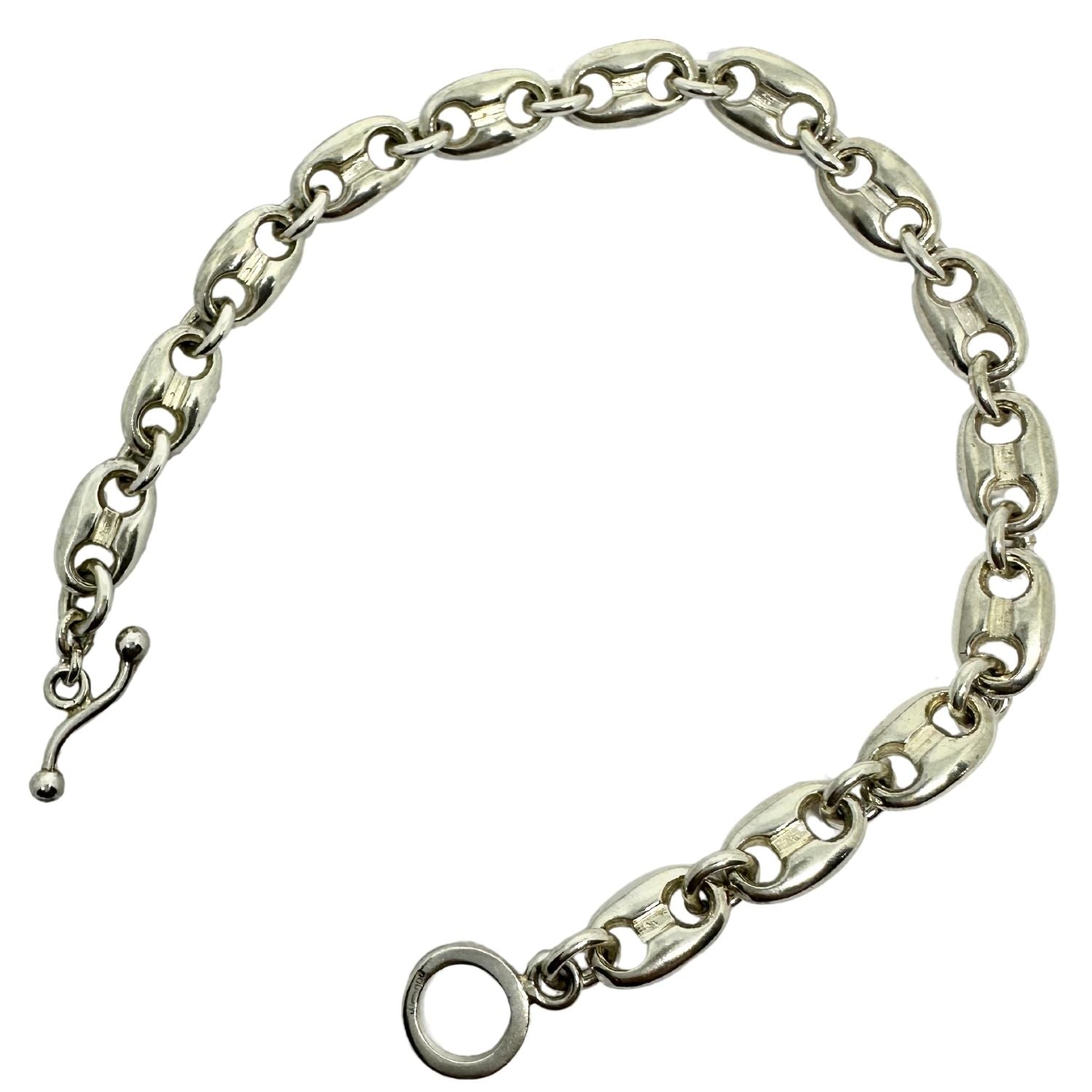 Anchor Links Unisex Bracelet with Wave T-Bar – Sterling Silver 925 - Tg-Jewellery By Tamara Gervasio