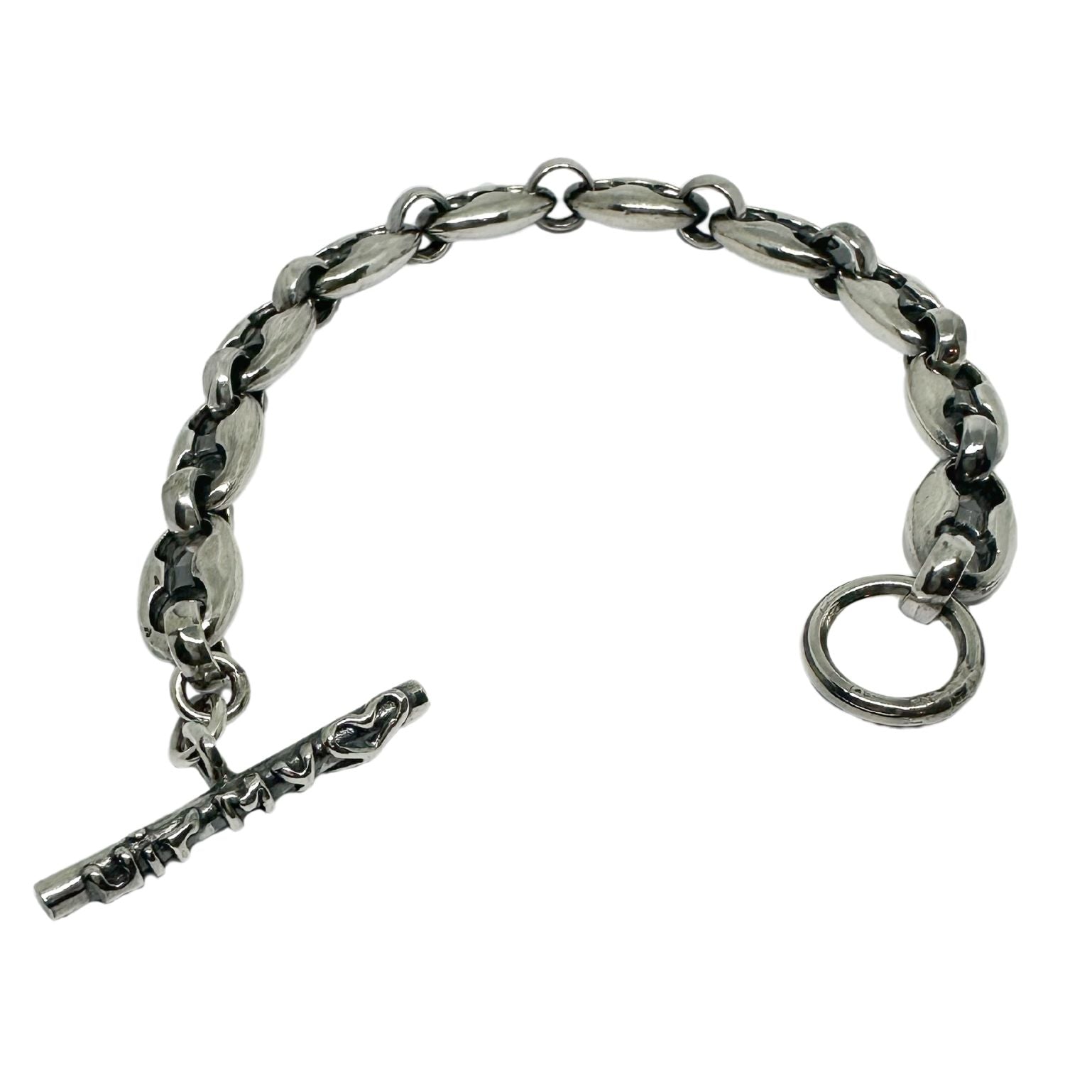 Anchor Link T-Bar “Hit My Heart” Bracelet – Sterling Silver Unisex - Tg-Jewellery By Tamara Gervasio