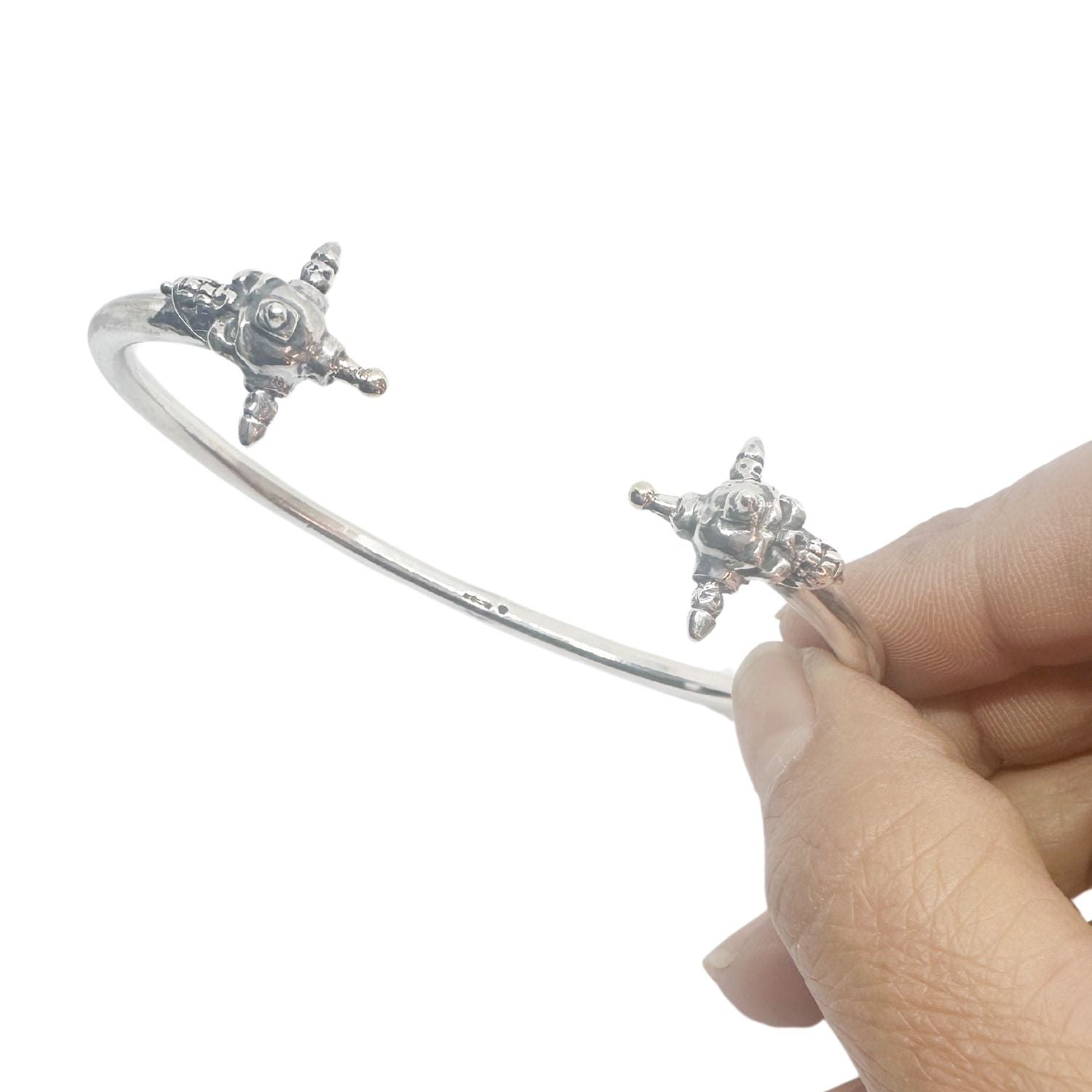 Punk Skull Rigid Bangle – Sterling Silver 925 Men’s Bracelet - Tg-Jewellery By Tamara Gervasio