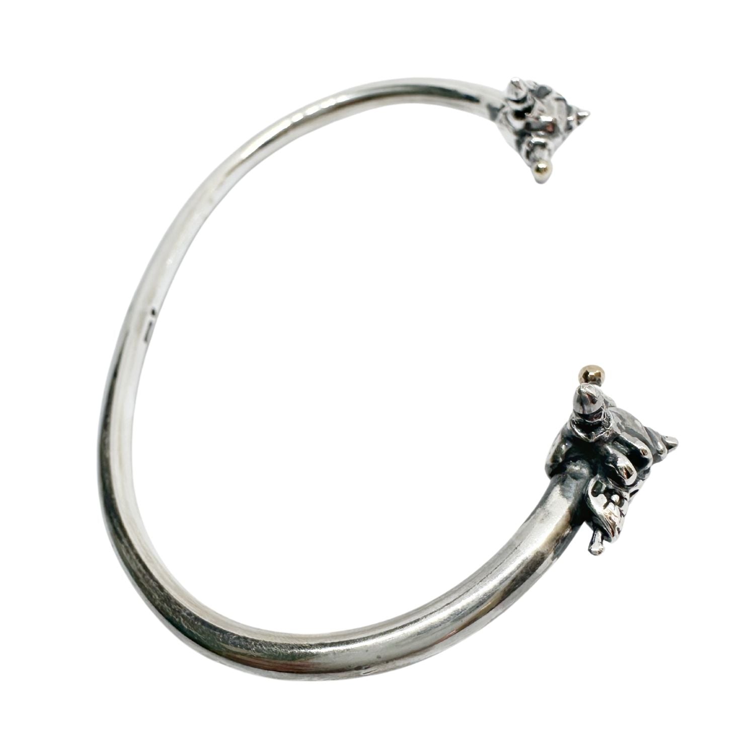 Punk Skull Rigid Bangle – Sterling Silver 925 Men’s Bracelet - Tg-Jewellery By Tamara Gervasio